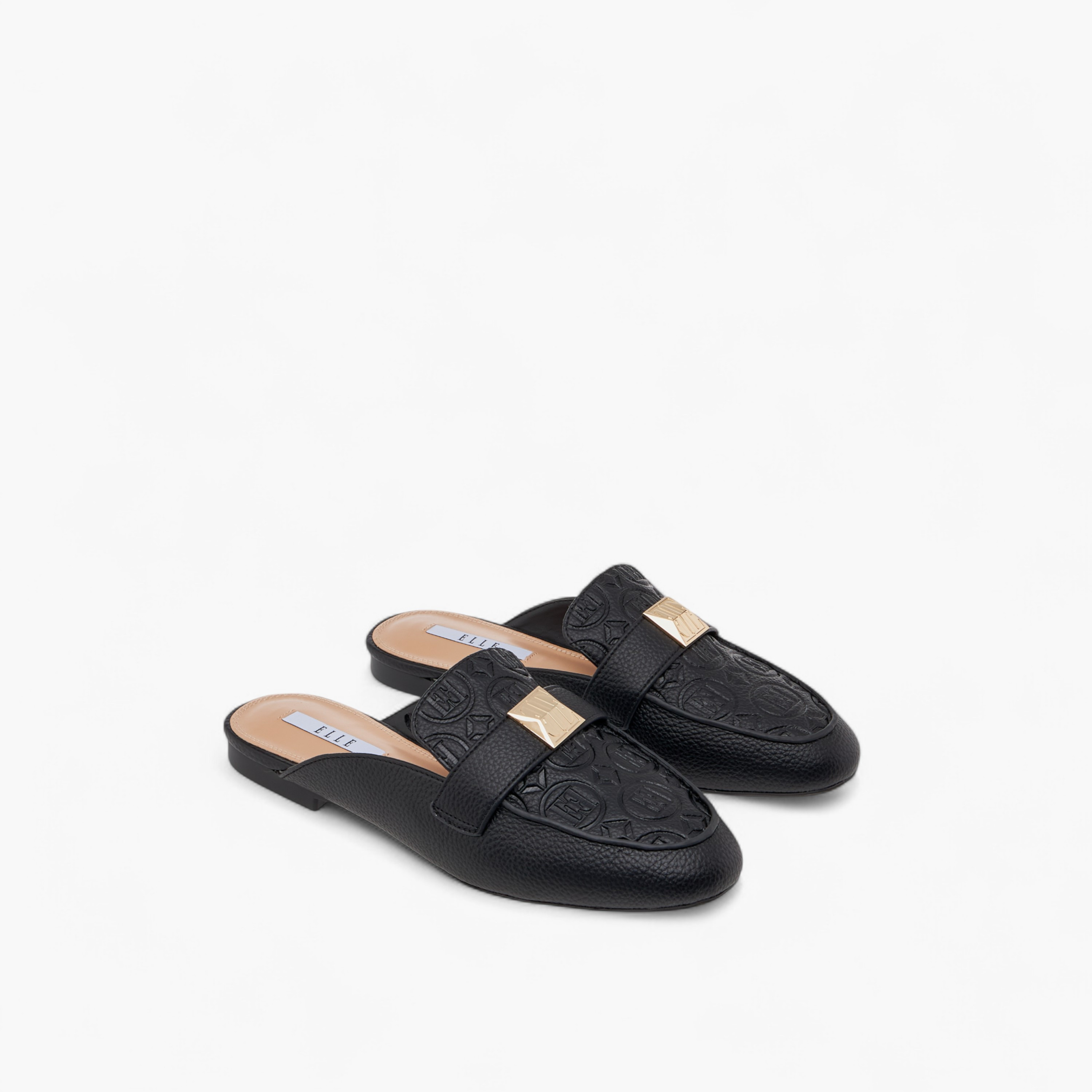حذاء ميول سهل الارتداء بزينة ميتال ونقوش للنساء من إيل-women-shoes-flats-mules-image-1