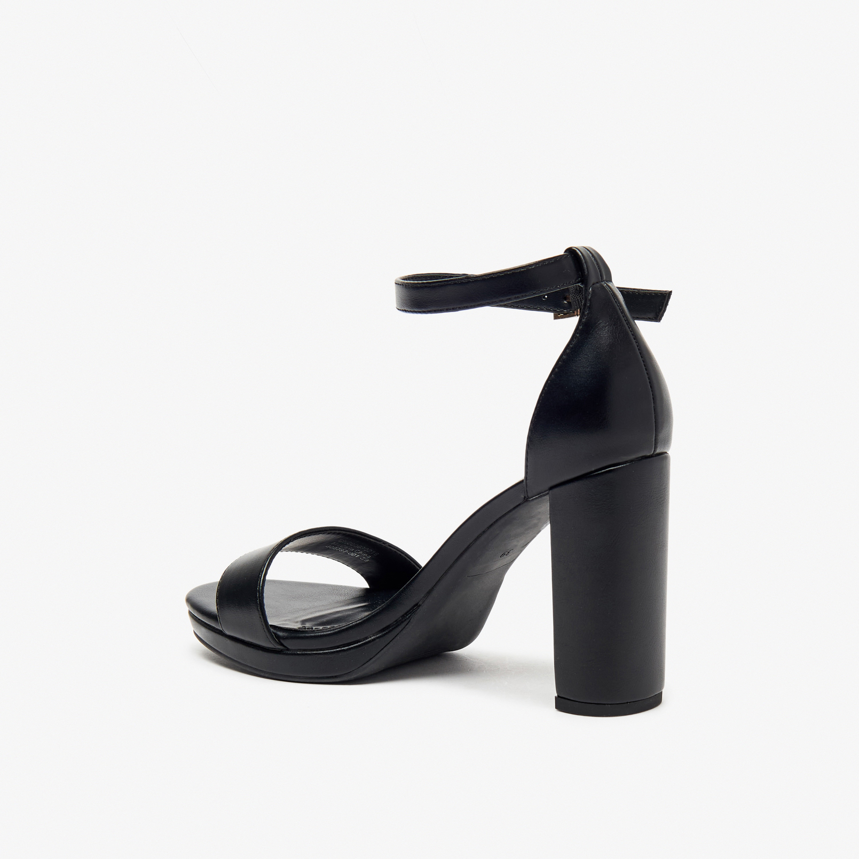 Shop Elle Women's Solid Ankle Strap Sandals with Block Heels