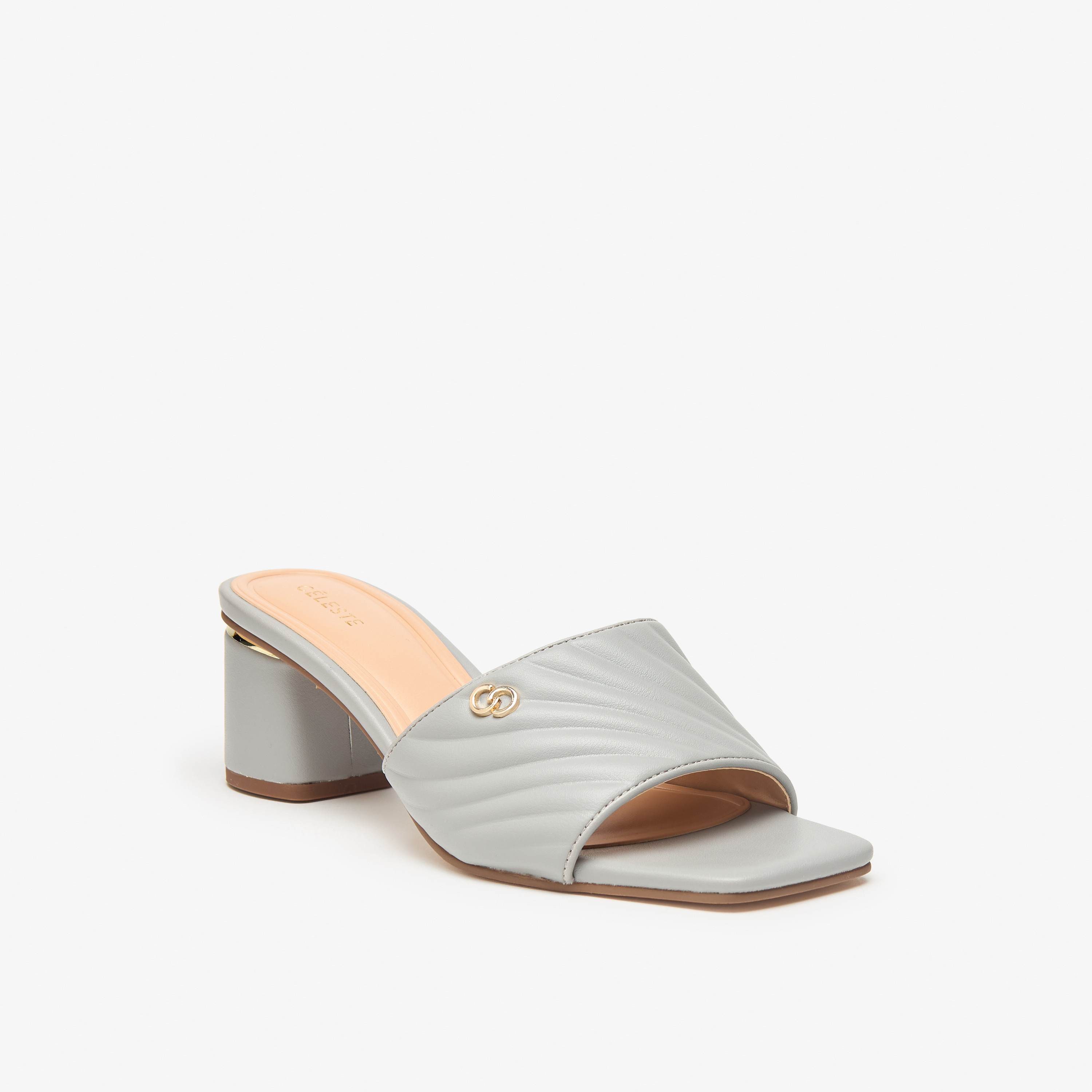 Celeste Women's Quilted Slip-On Sandals with Block Heel-women-shoes-sandals-heeled-image-1