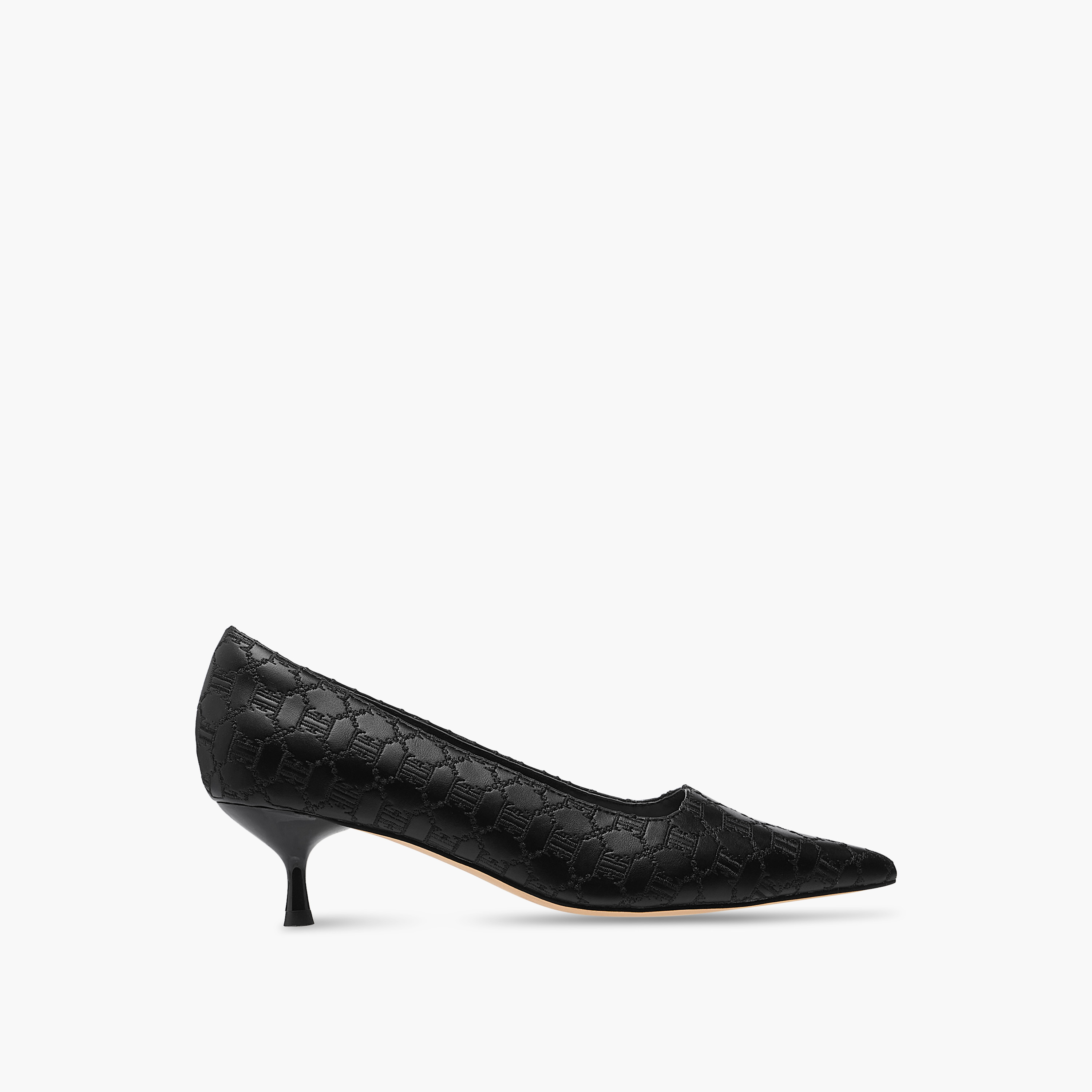 Elle Monogram Embroidered Slip-On Shoes with Kitten Heels-women-shoes-sandals-heeled-image-3