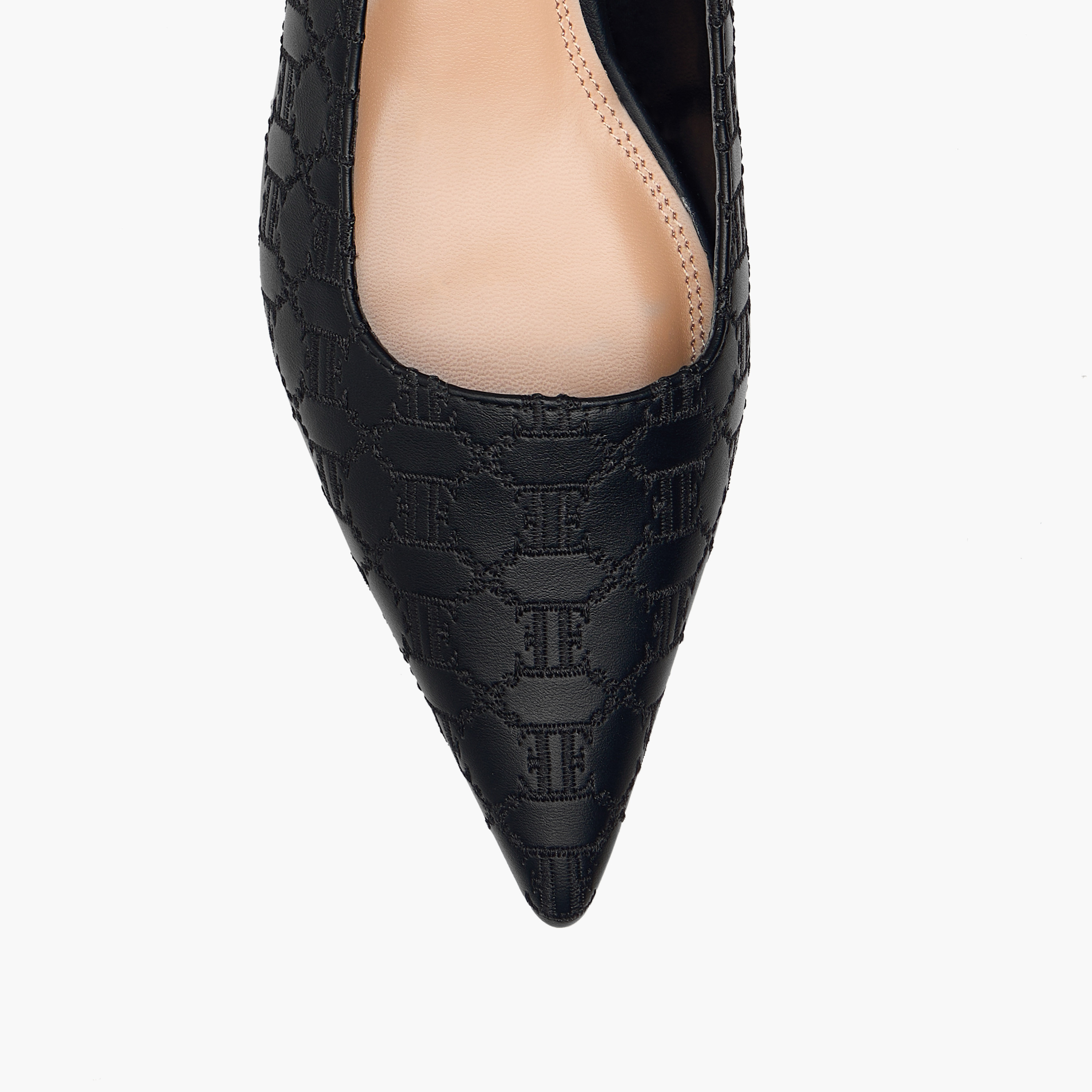 Elle Monogram Embroidered Slip-On Shoes with Kitten Heels-women-shoes-sandals-heeled-image-4