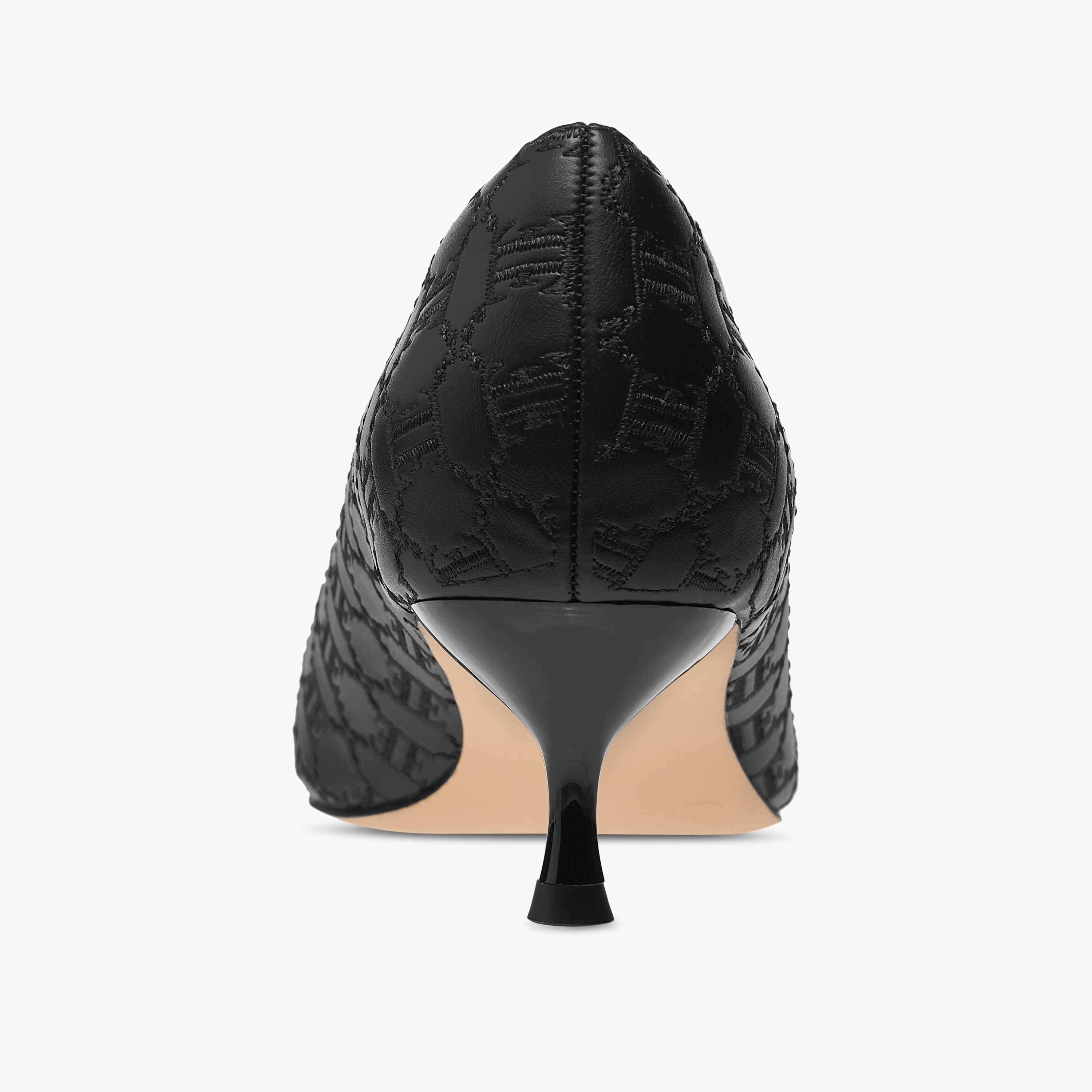 Elle Monogram Embroidered Slip-On Shoes with Kitten Heels-women-shoes-sandals-heeled-image-5
