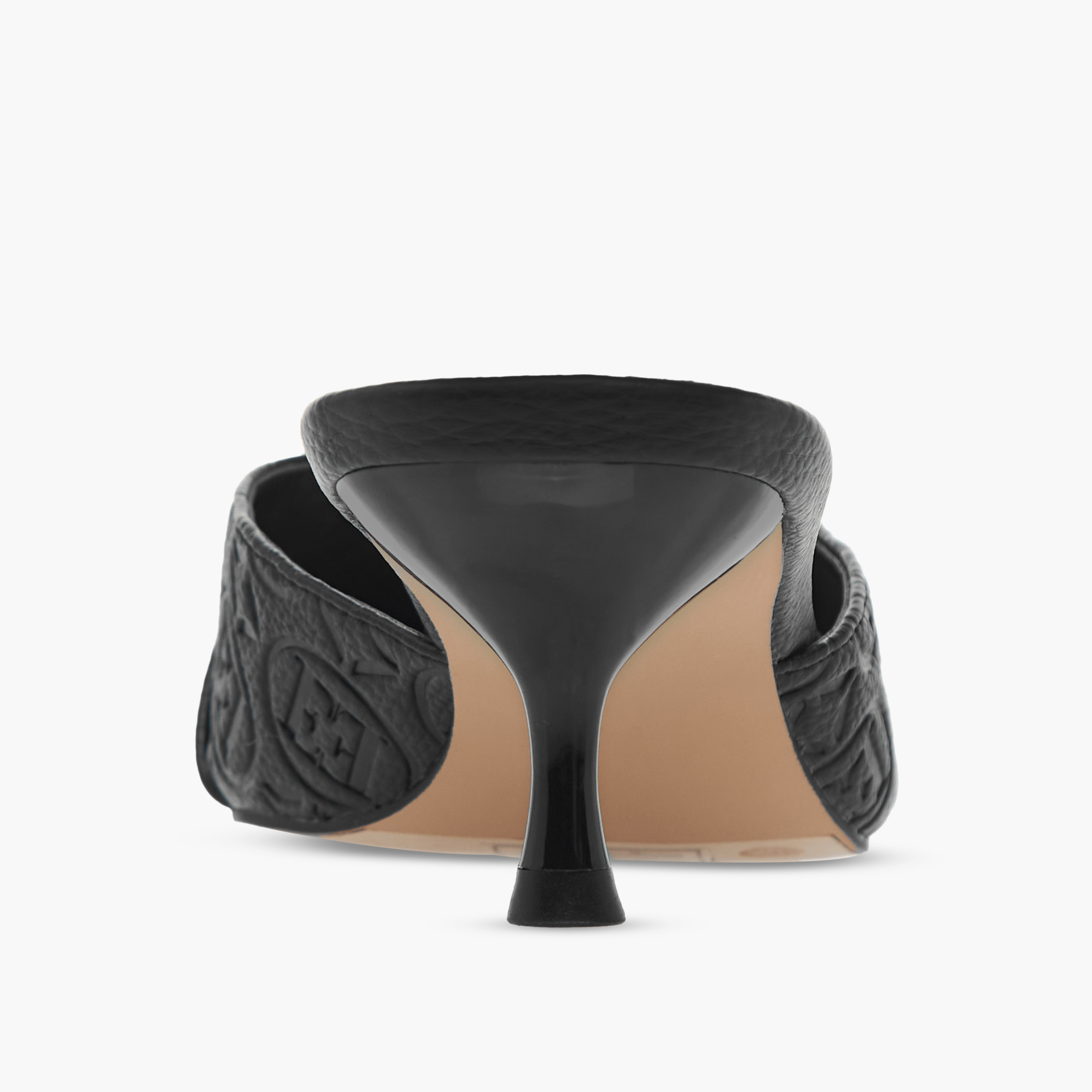 Elle Women's Monogram Embossed Slip-On Mules with Kitten Heels-women-shoes-sandals-heeled-image-11