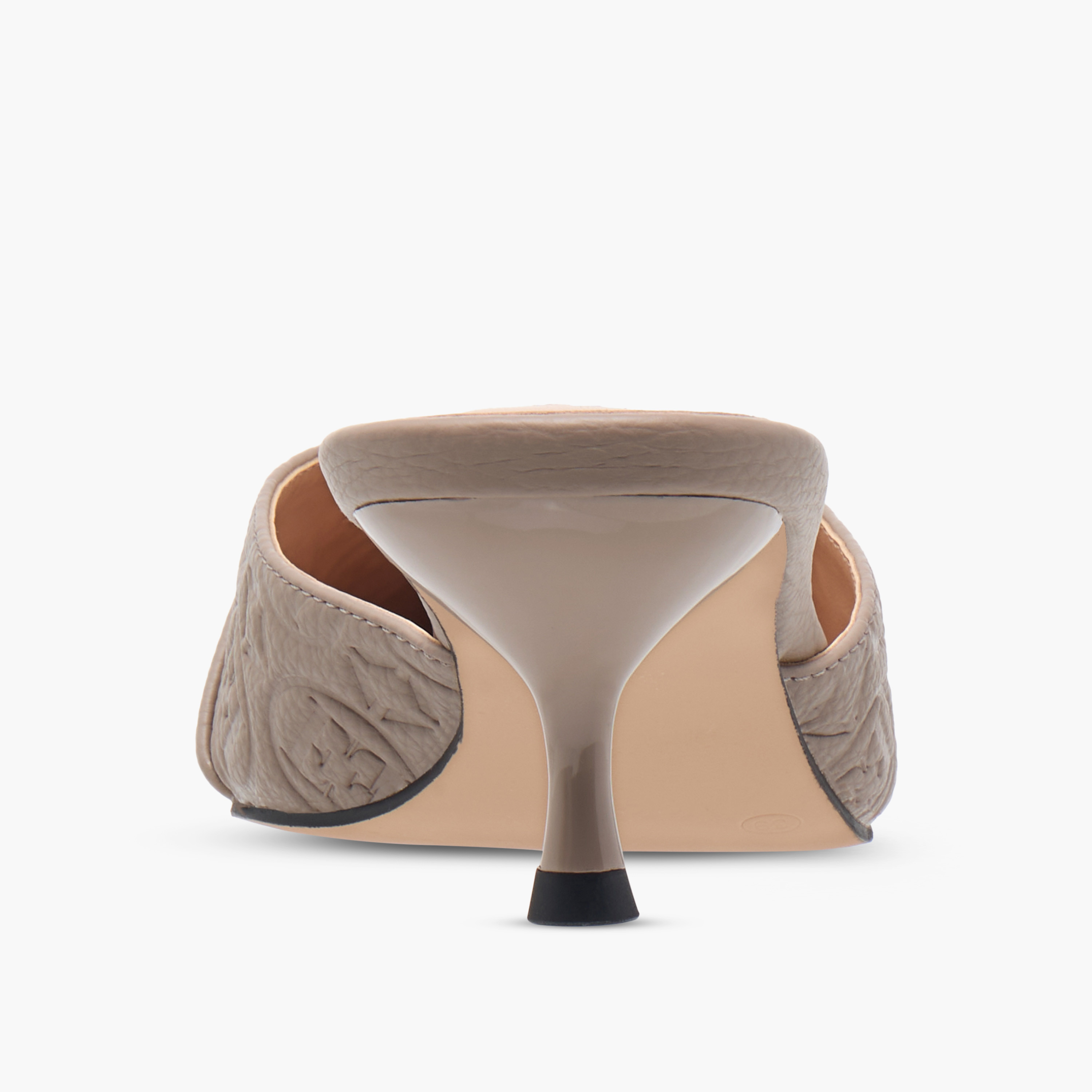 Elle Women's Monogram Embossed Slip-On Mules with Kitten Heels-women-shoes-sandals-heeled-image-5