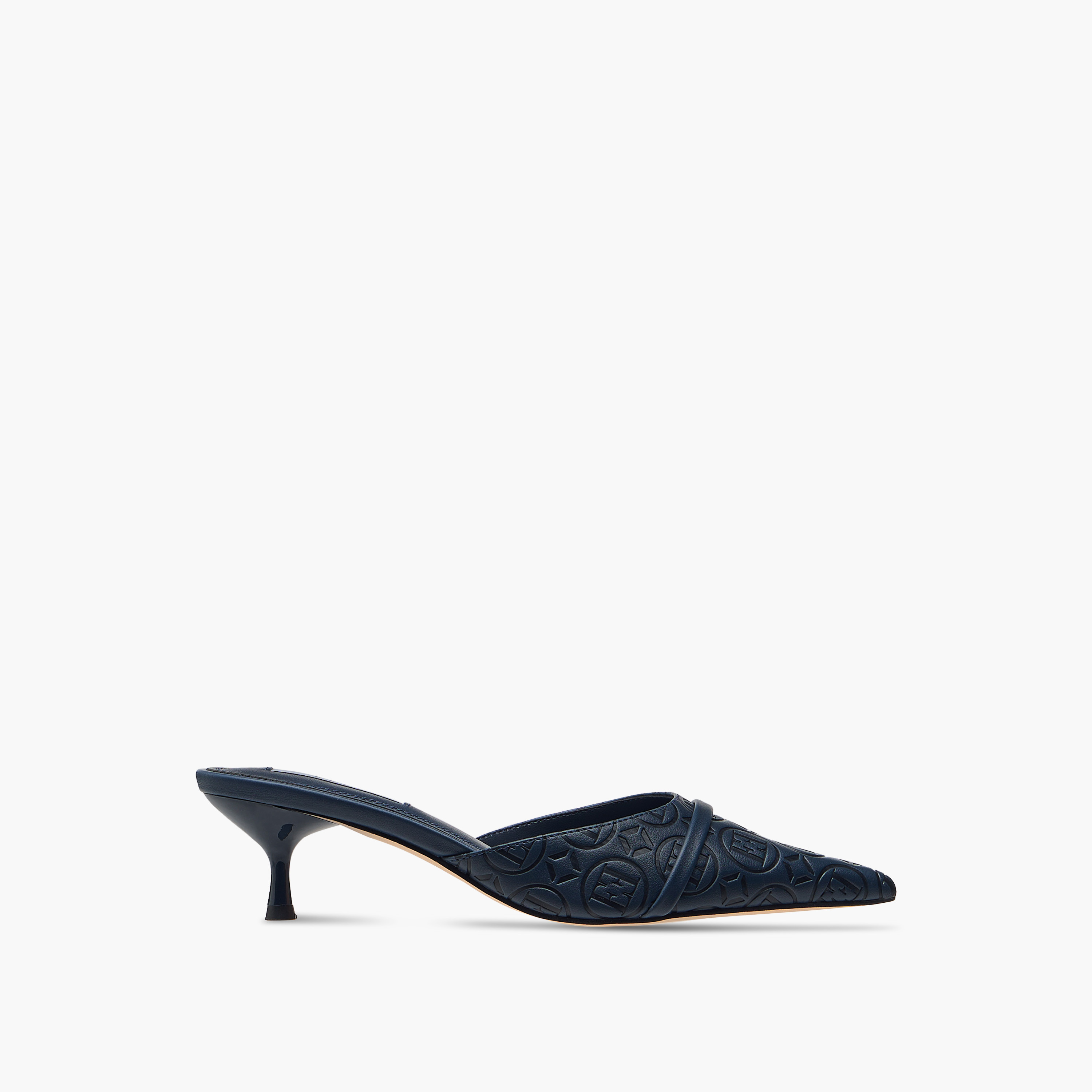 حذاء ميول سهل الارتداء بتفاصيل مونوجرام وكعب صغير للنساء من إيل-women-shoes-sandals-heeled-image-3