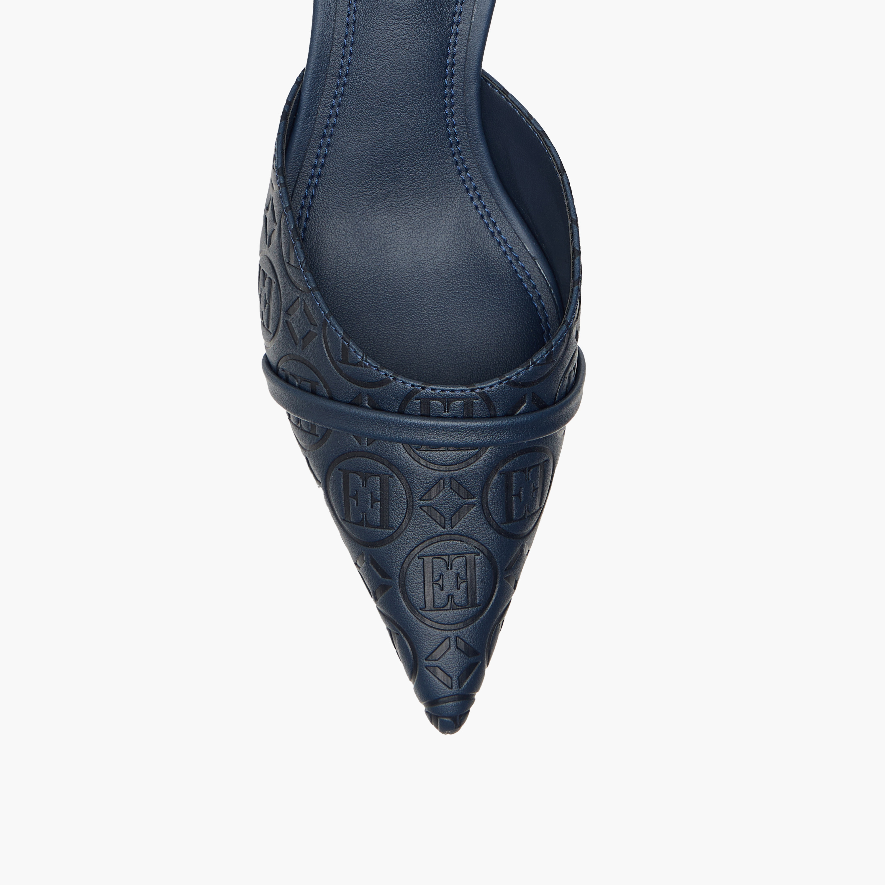 حذاء ميول سهل الارتداء بتفاصيل مونوجرام وكعب صغير للنساء من إيل-women-shoes-sandals-heeled-image-4