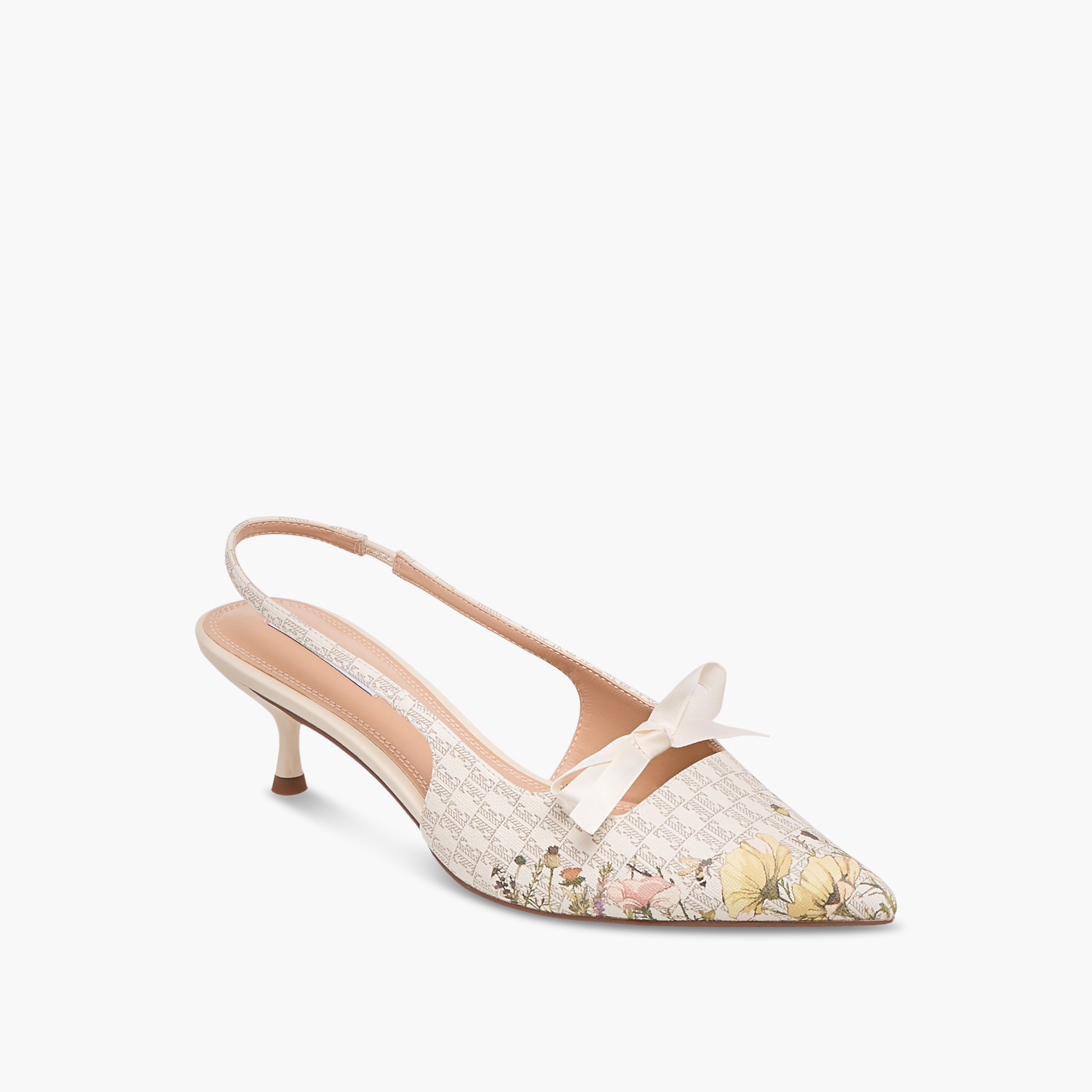 حذاء بكعب صغير وحزام خلفي وطبعات مونوجرام للنساء من إيل-women-shoes-heels-image-2