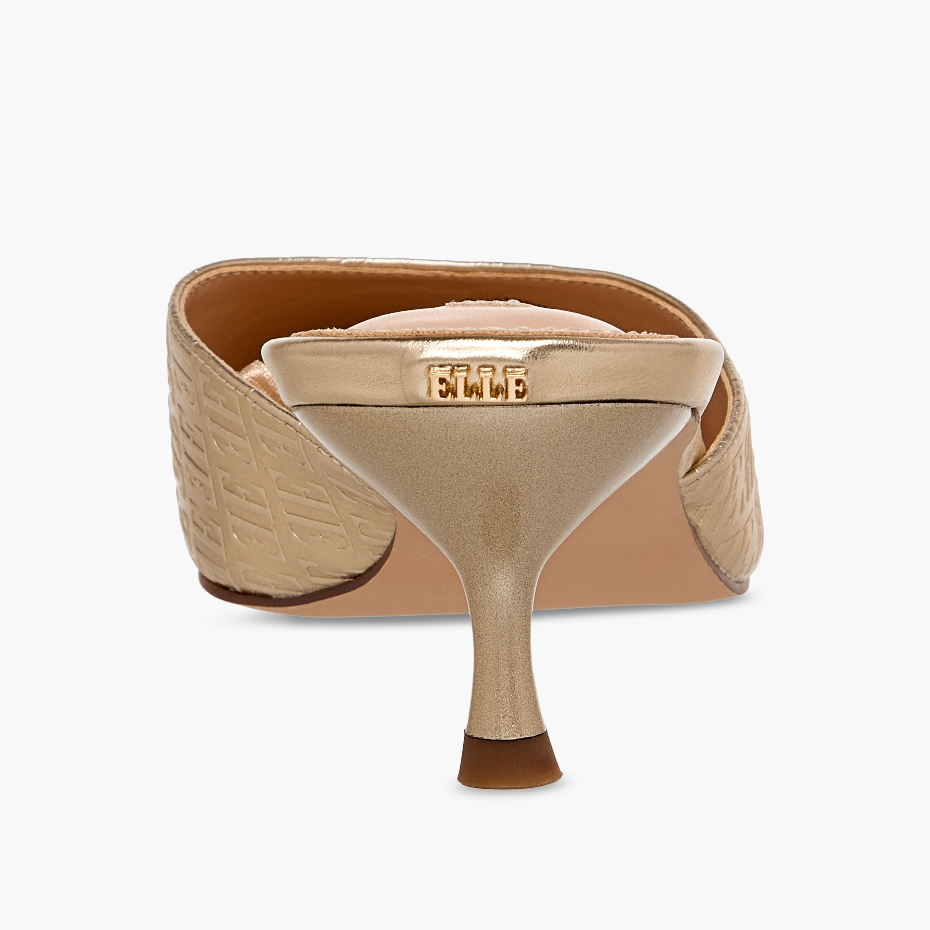 Elle Women Monogram Embossed Kitten Heel Mules-women-shoes-sandals-heeled-image-5