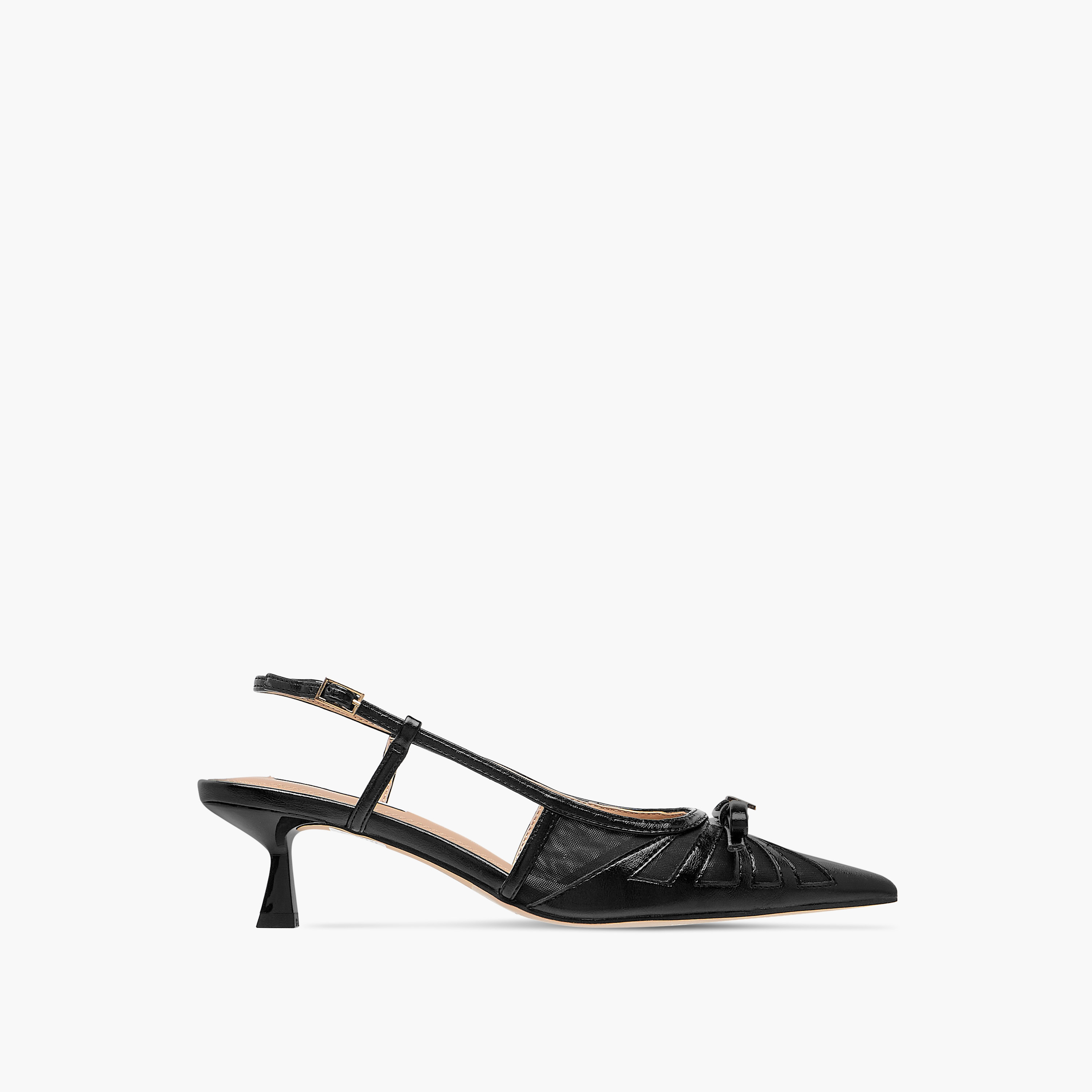 Elle Women's Bow Accent Shoes with Buckle Closure and Kitten Heels-women-shoes-sandals-heeled-image-3