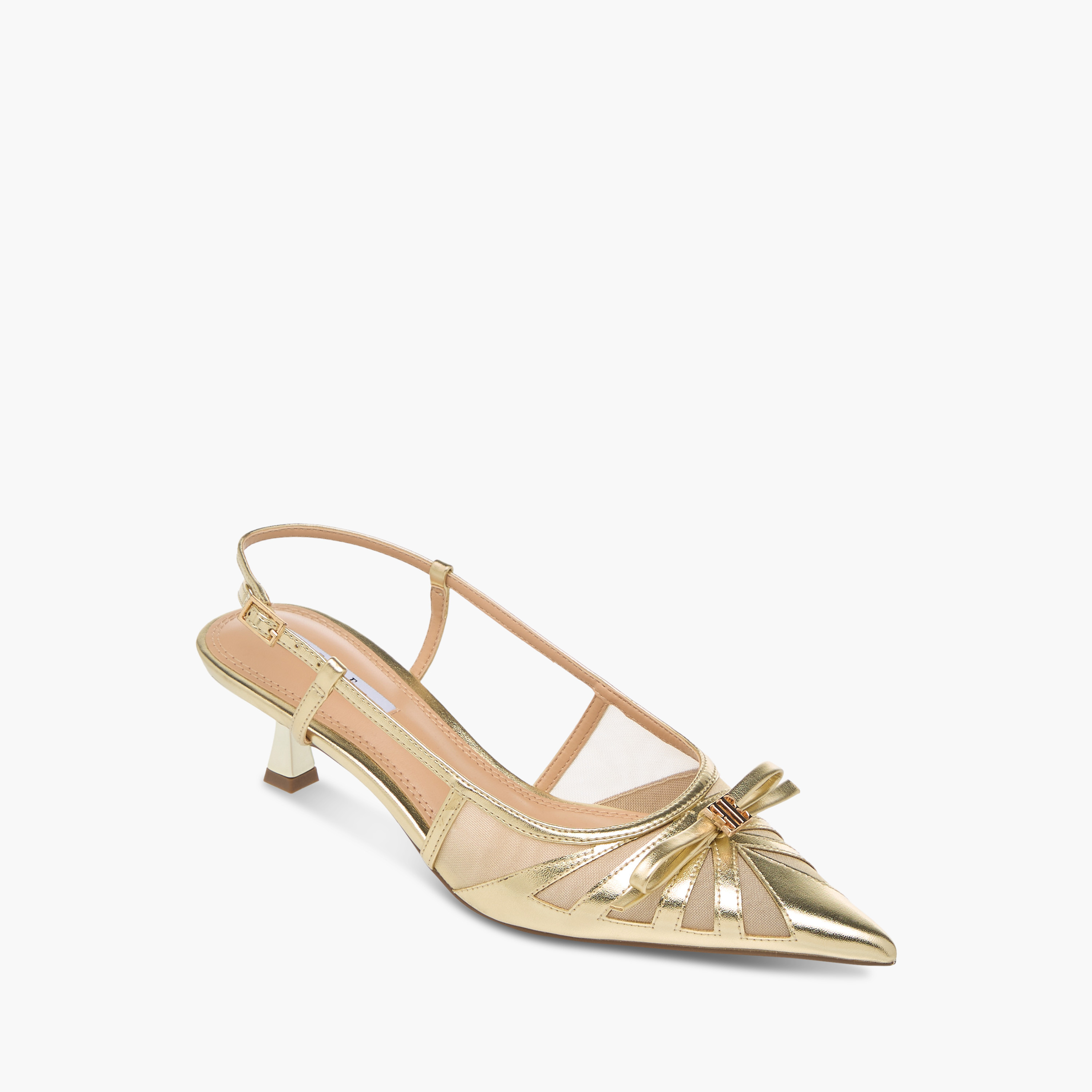 Elle Women's Bow Accent Shoes with Buckle Closure and Kitten Heels-women-shoes-sandals-heeled-image-12