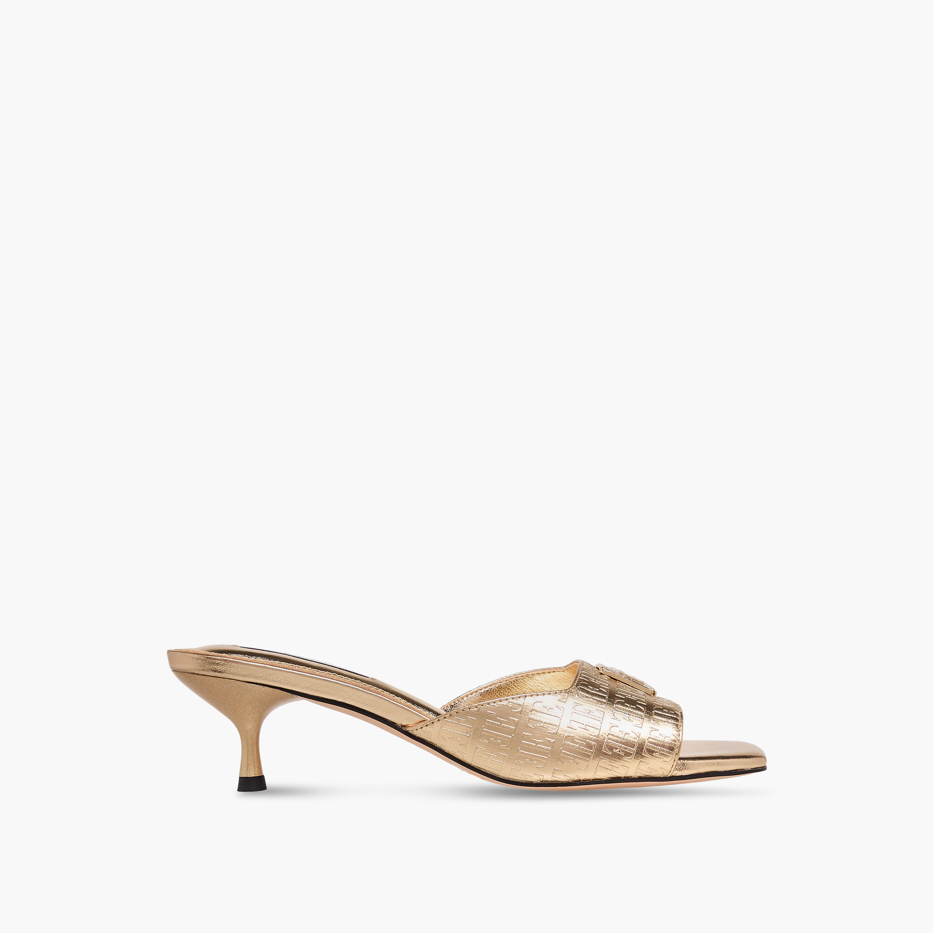 Elle Women's Monogram Embossed Slip-On Sandals with Kitten Heels-women-shoes-sandals-heeled-image-3