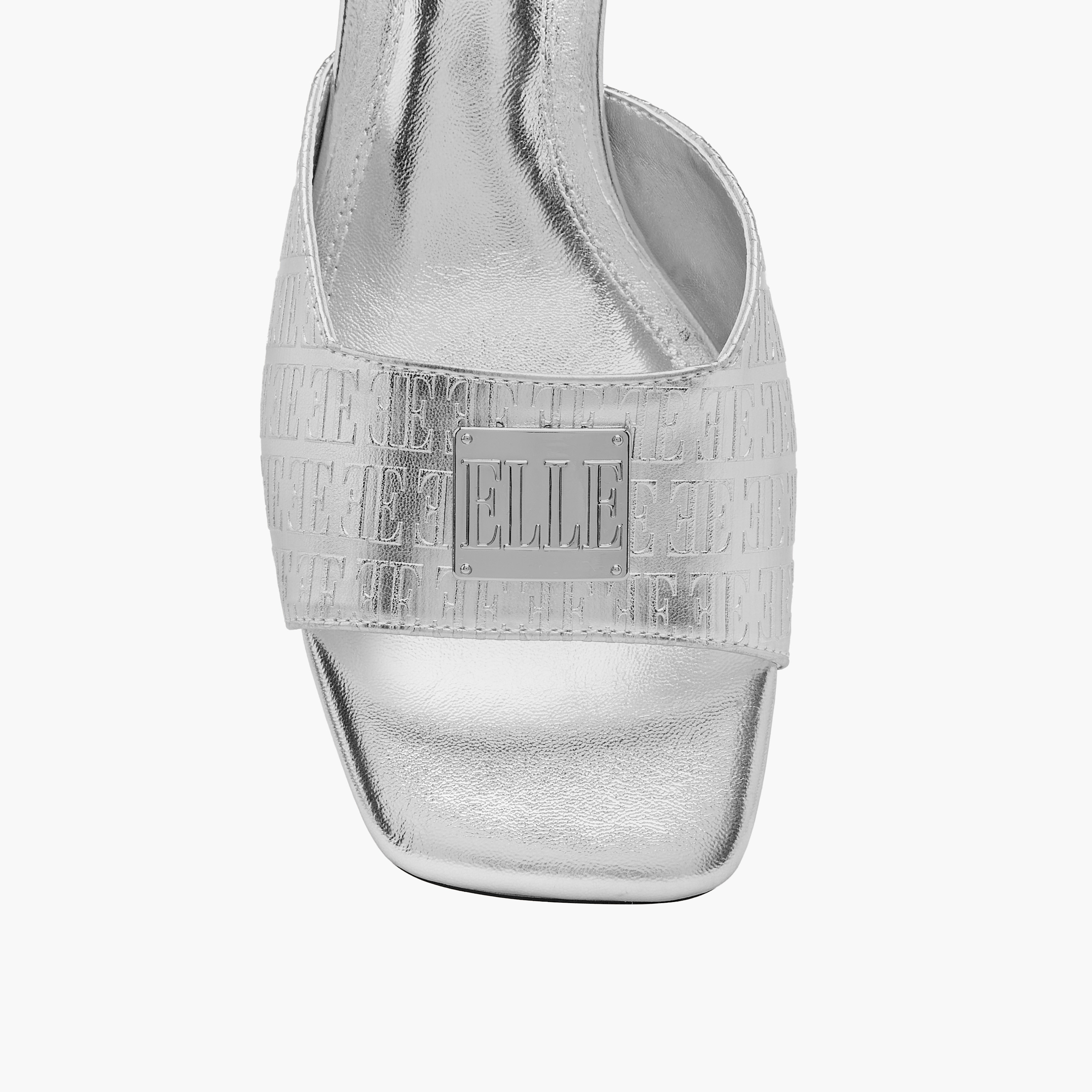 صندل سهل الارتداء بنقوش مونوجرام وكعب صغير للنساء من إيل-women-shoes-sandals-heeled-image-4