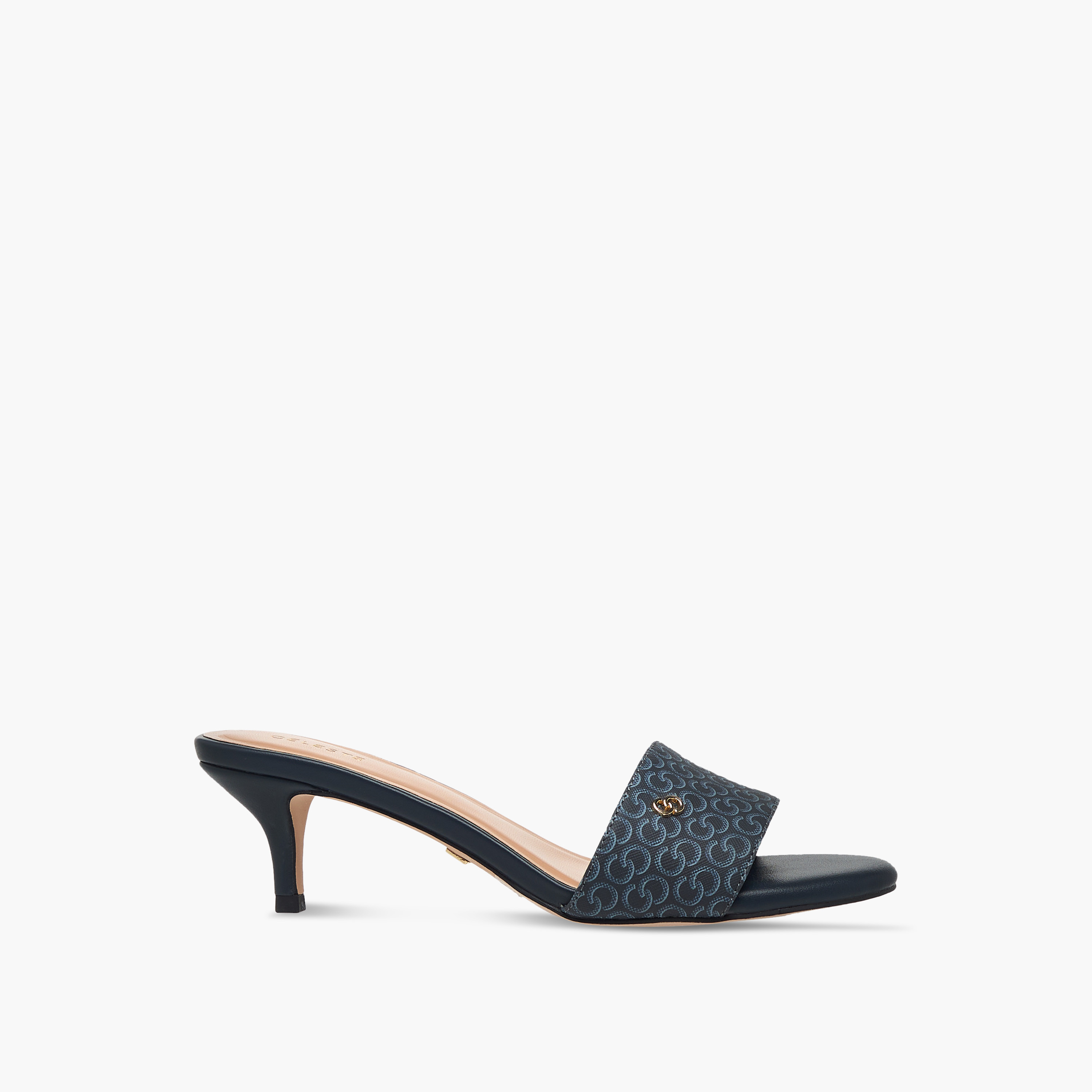 Celeste Women's Monogram Print Open Toe Sandals with Kitten Heels-women-shoes-sandals-heeled-image-3