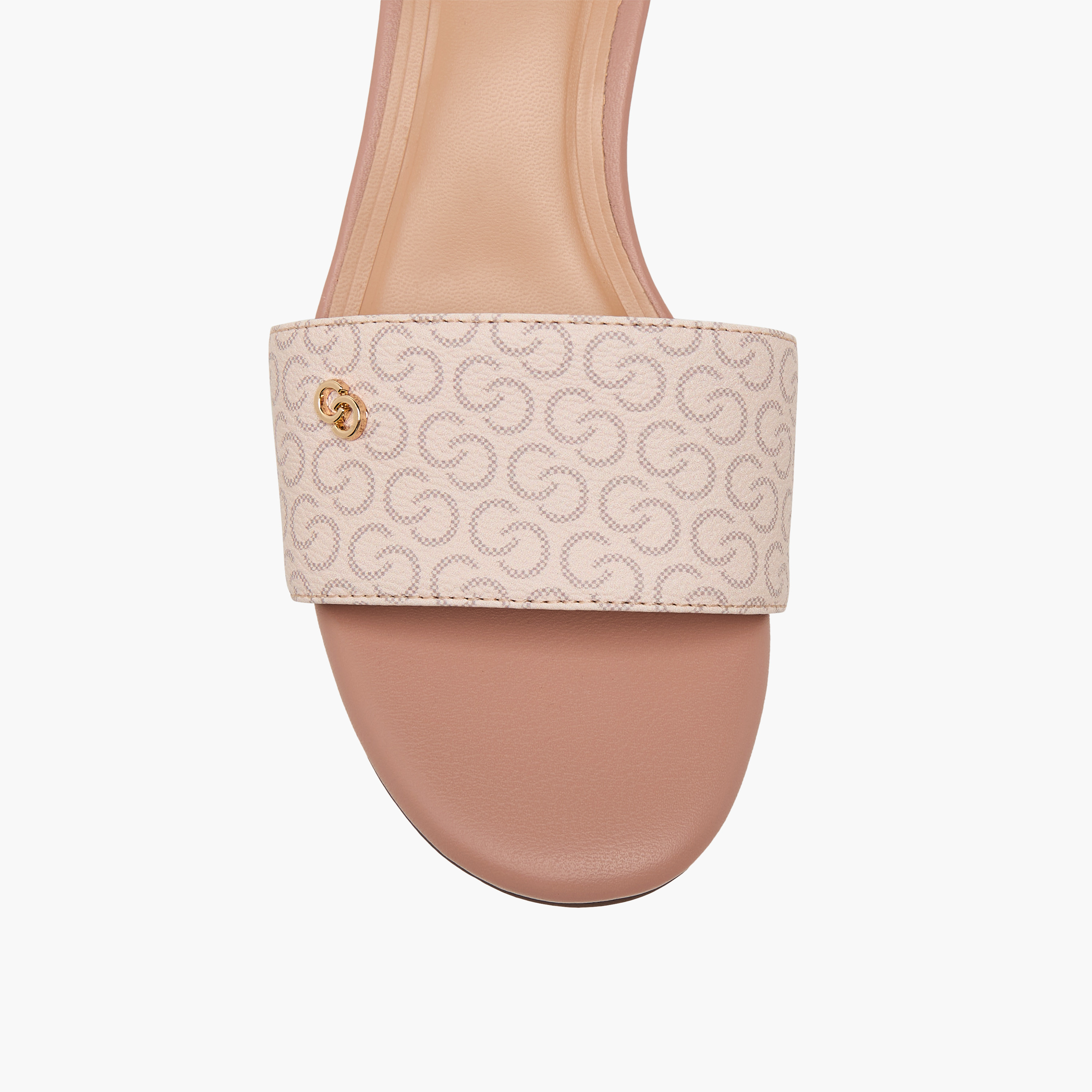 Celeste Women's Monogram Print Open Toe Sandals with Kitten Heels-women-shoes-sandals-heeled-image-9