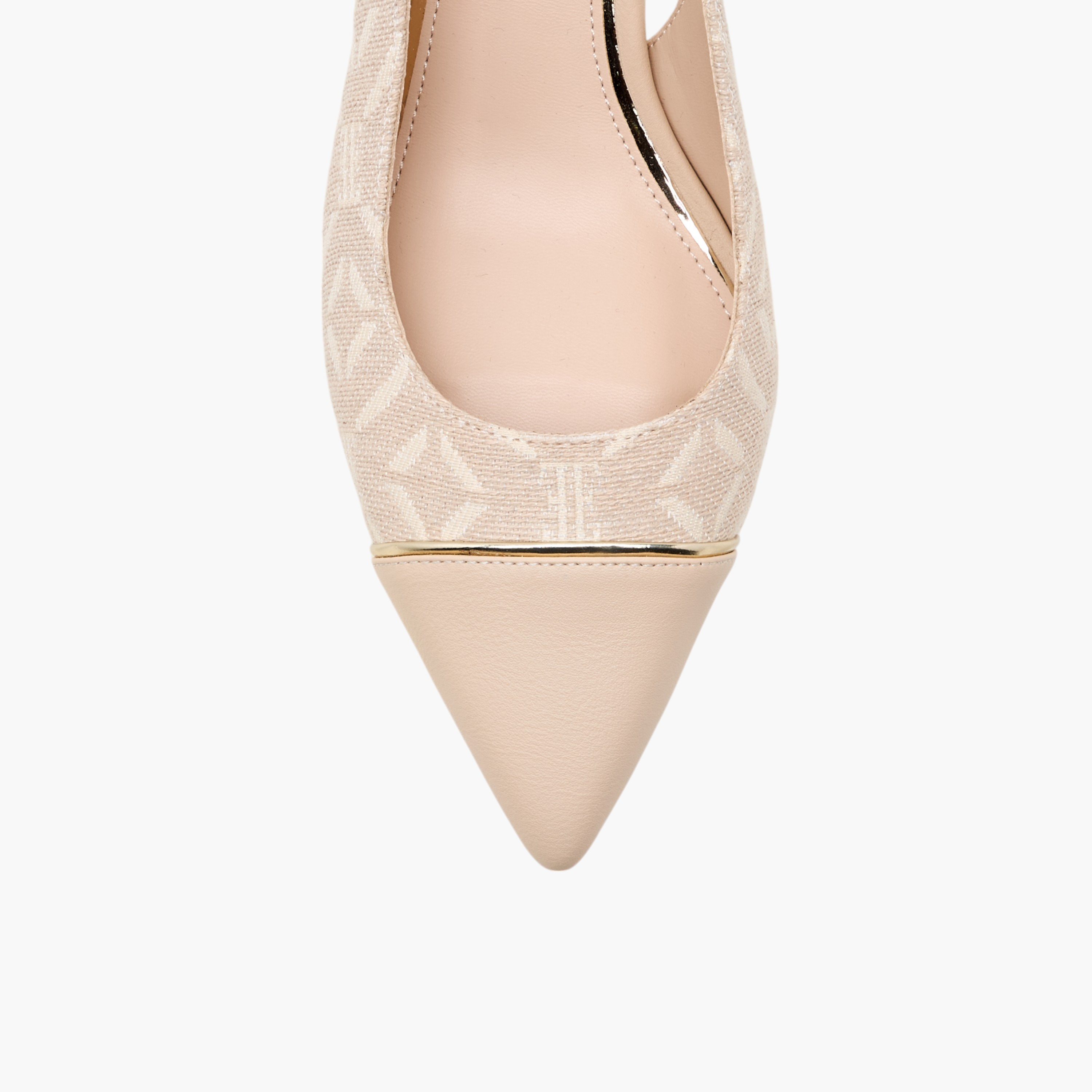 Elle Monogram Print Slingback Pointed Toe Shoes with Kitten Heels-women-shoes-sandals-heeled-image-4