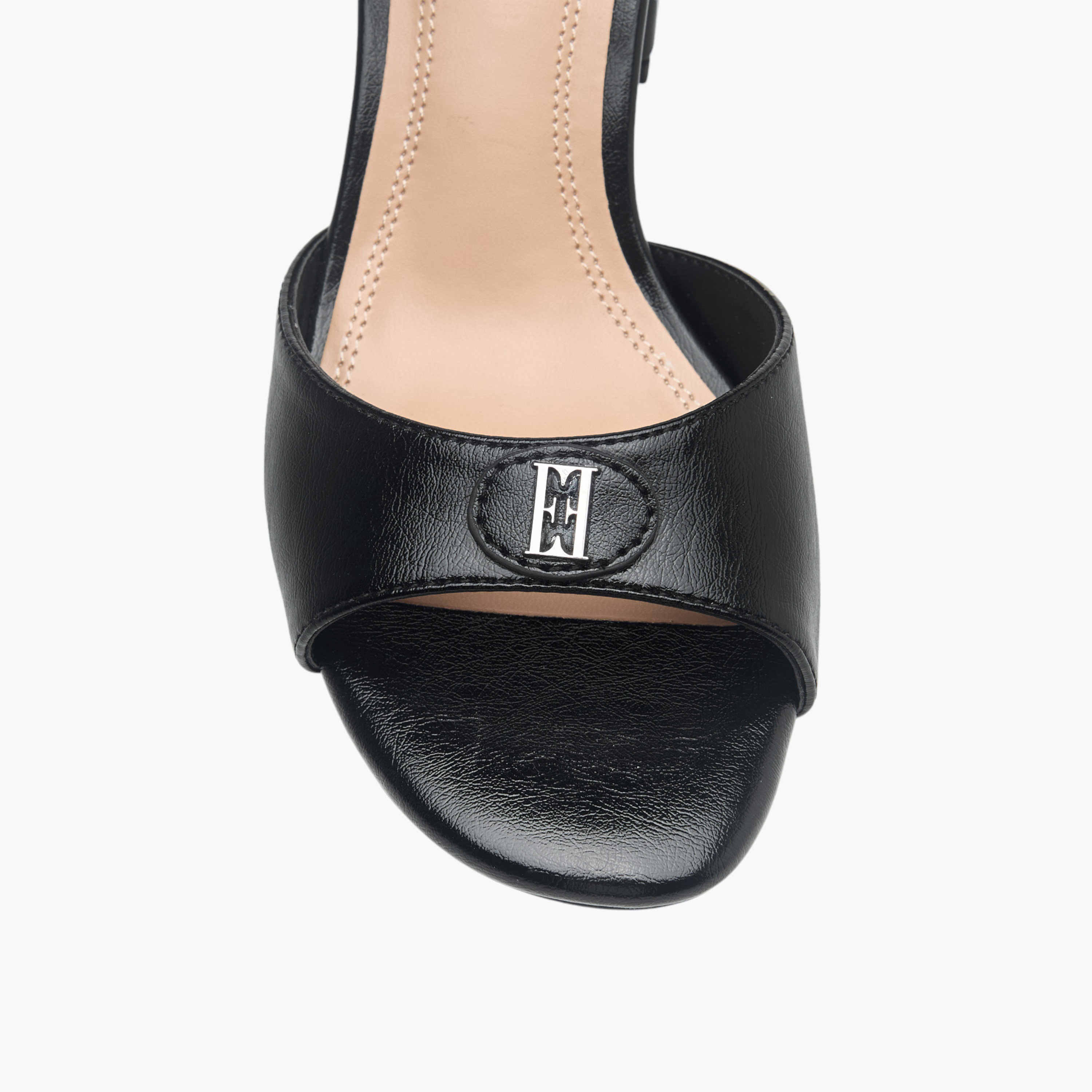 Elle Women's Logo Accent Sandals with Block Heels and Buckle Closure-women-shoes-sandals-heeled-image-4