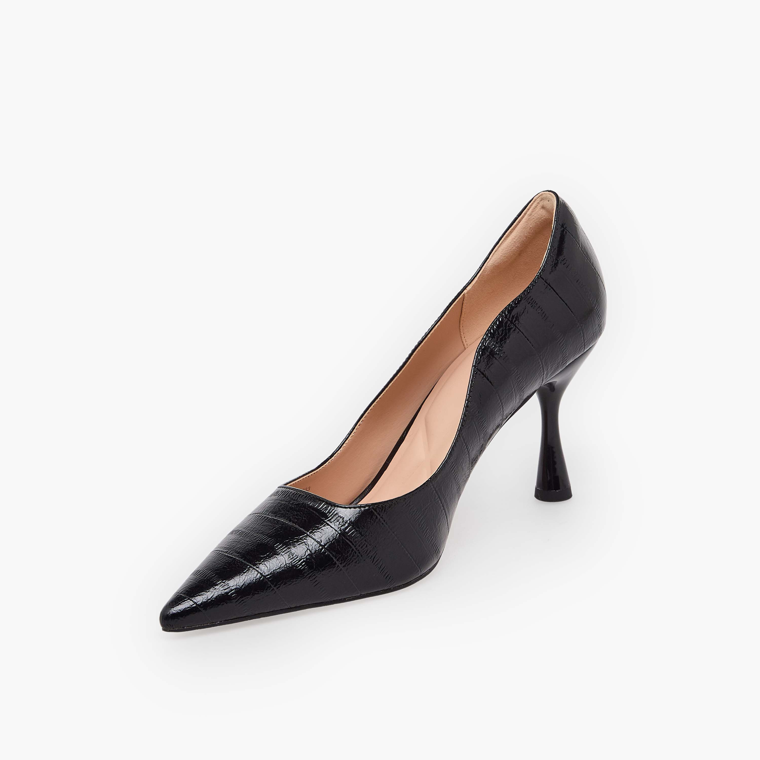 Celeste Women Textured Pointed Toe Stiletto Heel Pumps-women-shoes-sandals-heeled-image-4