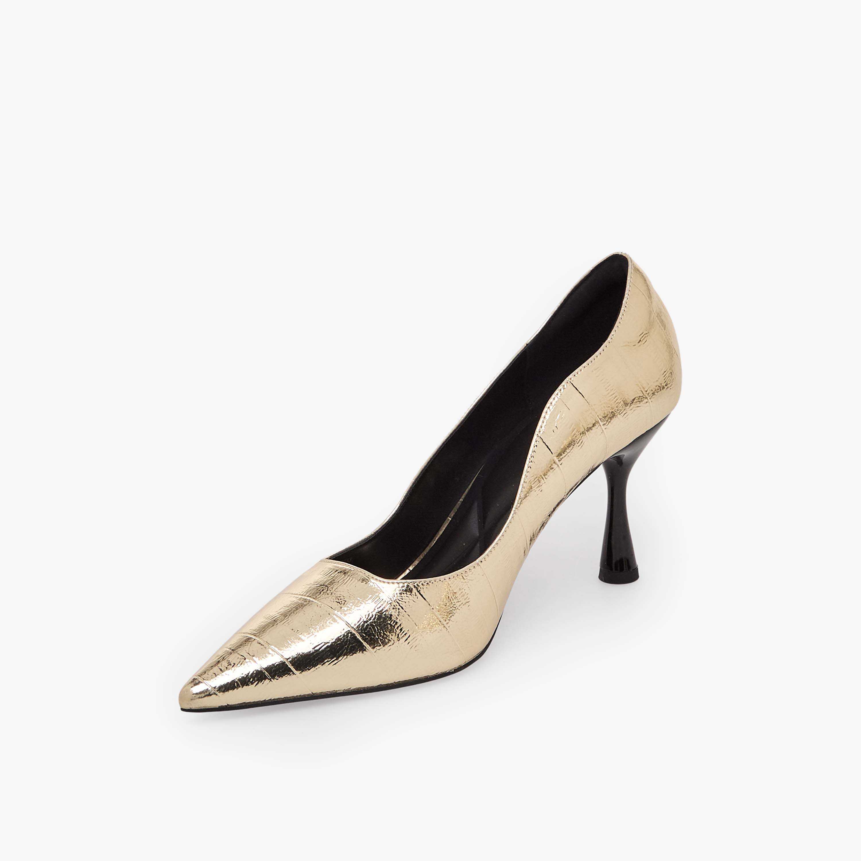 Celeste Women Textured Pointed Toe Stiletto Heel Pumps-women-shoes-sandals-heeled-image-4