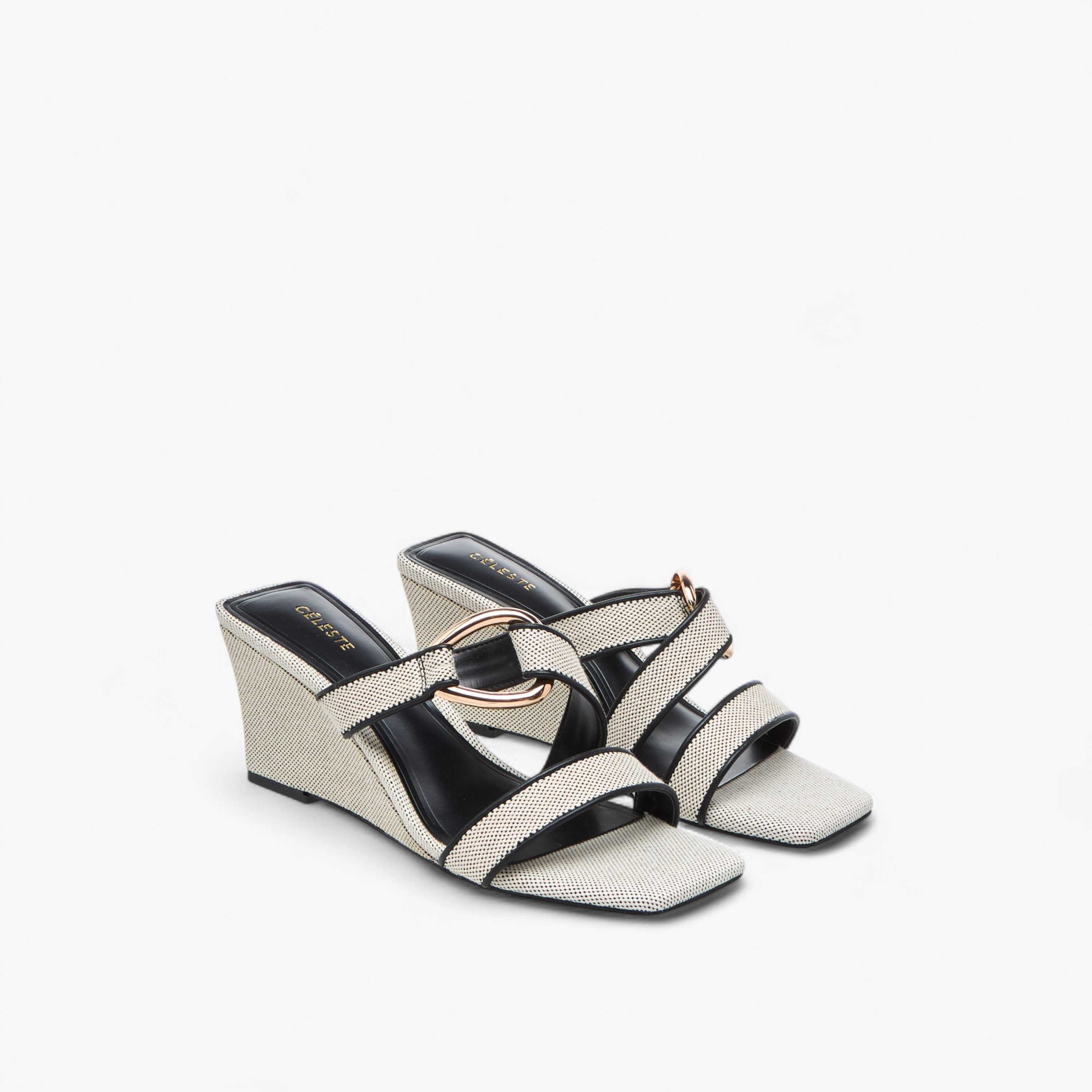 Celeste Women's Textured Slip-On Sandal with Wedge Heel-women-shoes-sandals-heeled-image-1
