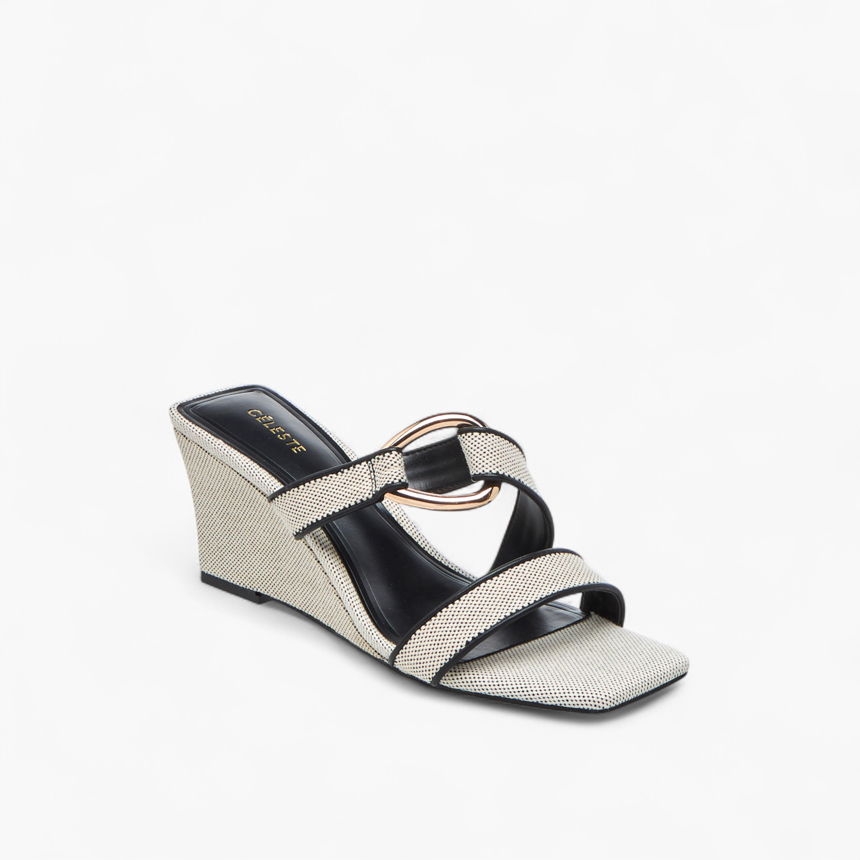 Celeste Women's Textured Slip-On Sandal with Wedge Heel-women-shoes-sandals-heeled-image-2