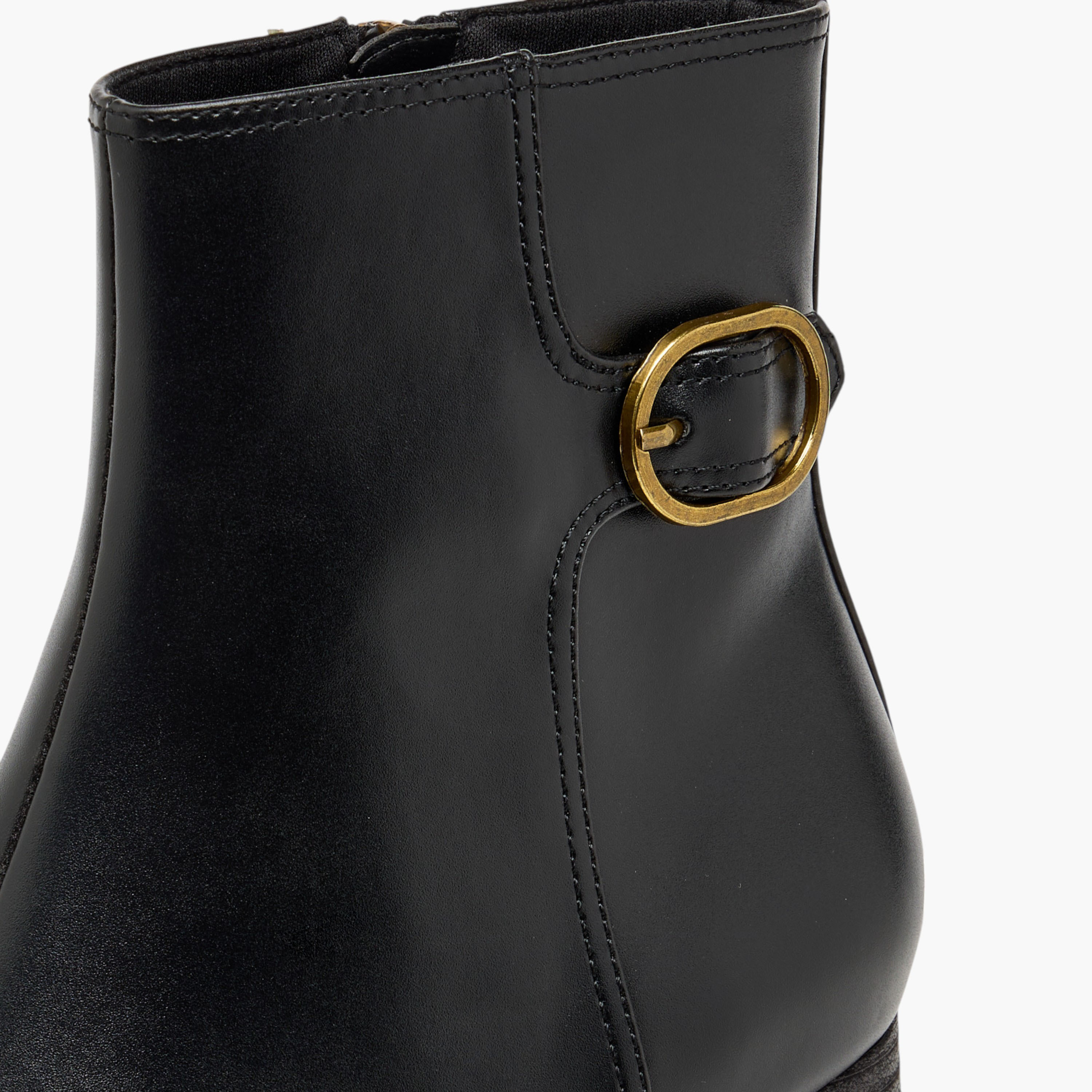 بوت بطول الكاحل وزينة إبزيم وكعب سميك وسحاب إغلاق للنساء من سيليست-women-shoes-boots-image-5