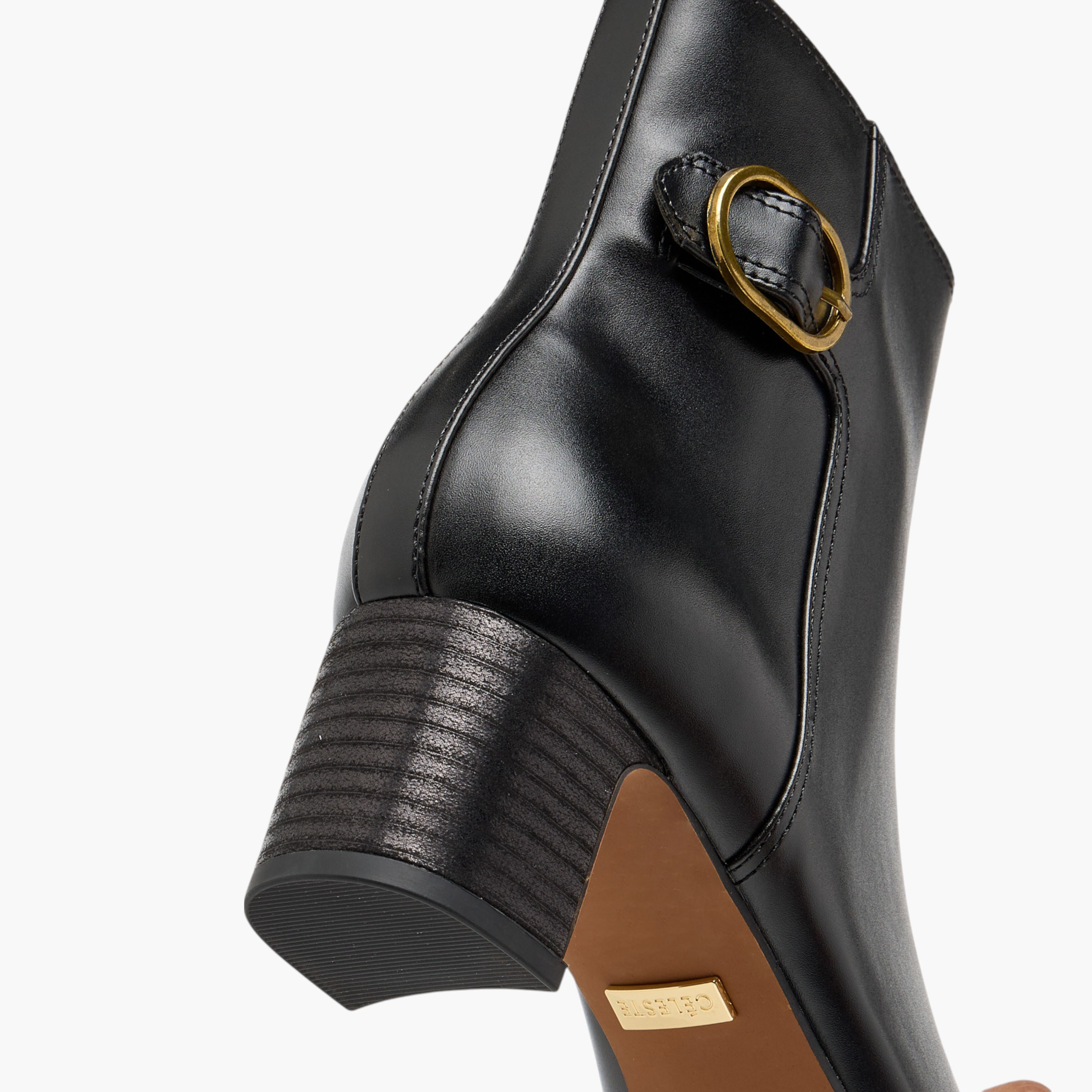 بوت بطول الكاحل وزينة إبزيم وكعب سميك وسحاب إغلاق للنساء من سيليست-women-shoes-boots-image-6
