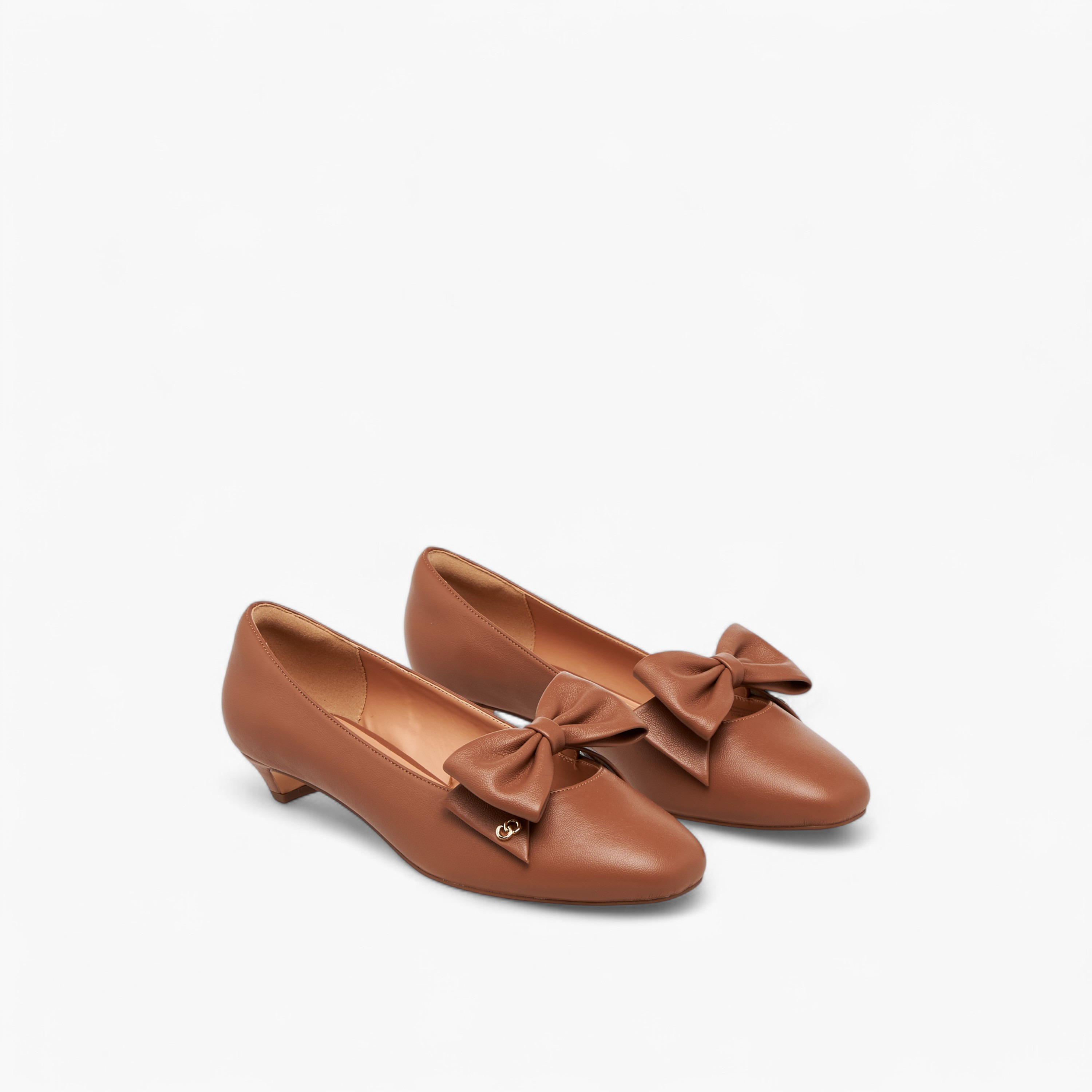 Celeste Women's Bow Accent Slip-On Ballerina Shoes with Kitten Heels-women-shoes-ballerinas-image-1
