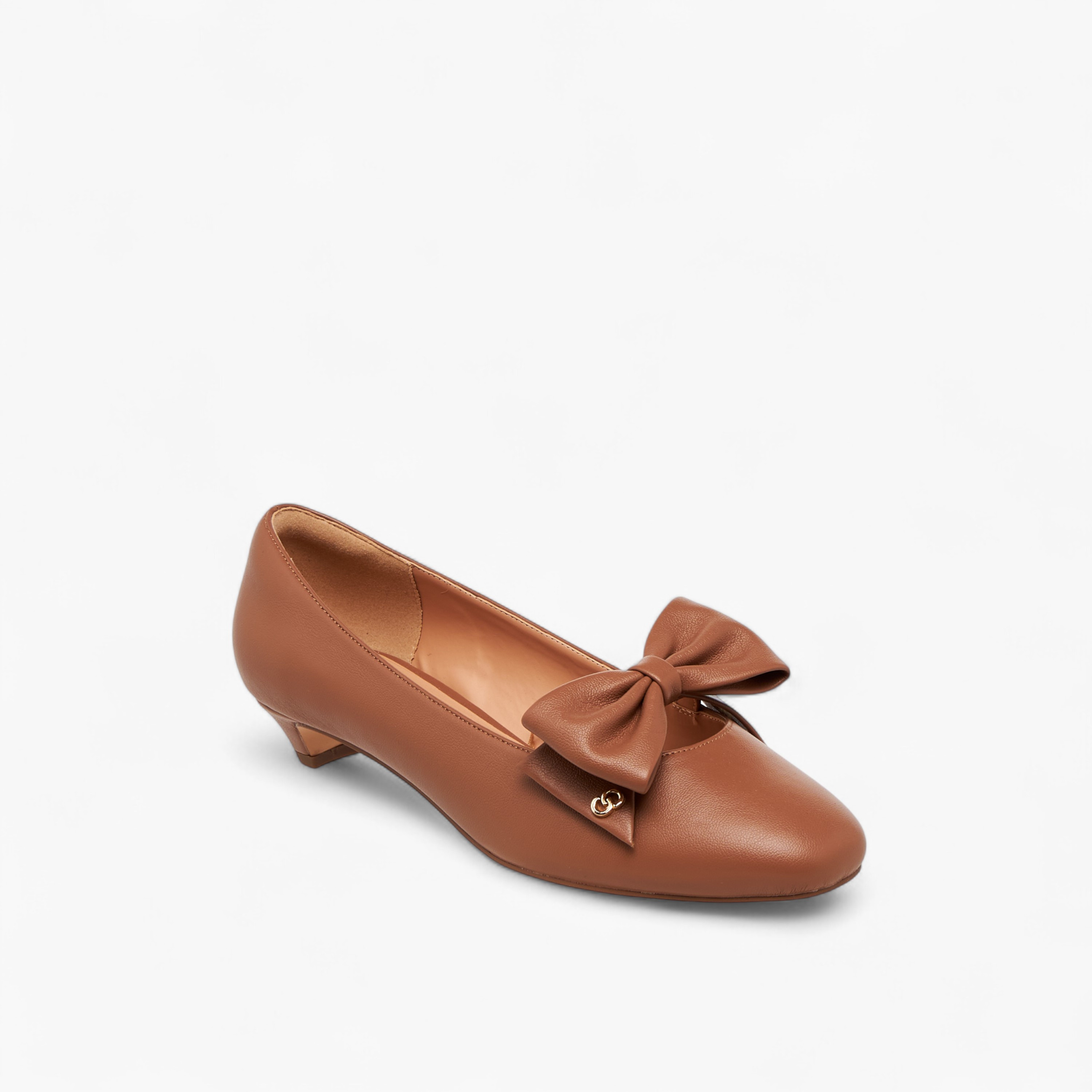 Celeste Women's Bow Accent Slip-On Ballerina Shoes with Kitten Heels-women-shoes-ballerinas-image-2