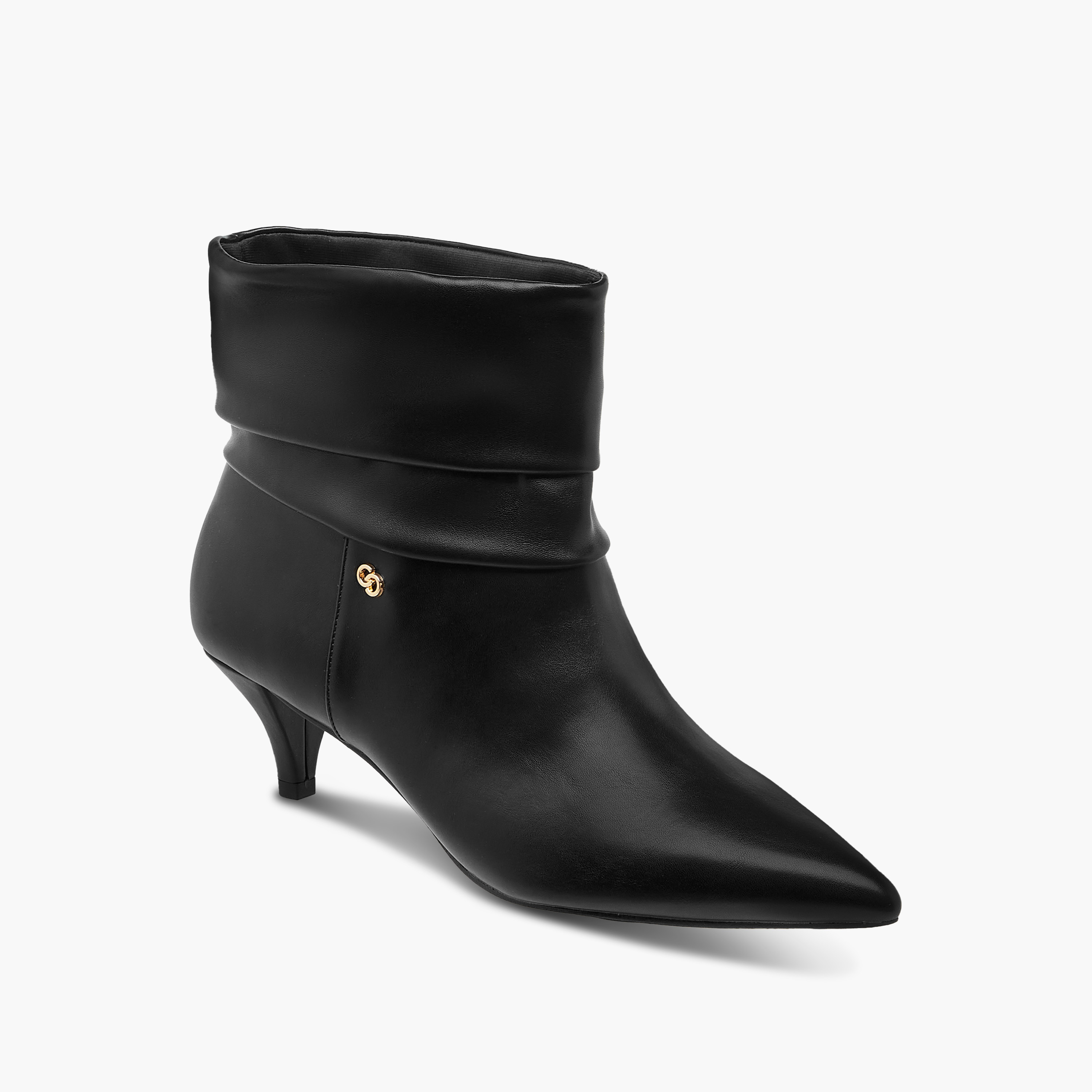 Celeste Women's Ruched Detail Ankle Boots with Kitten Heels-women-shoes-boots-image-3