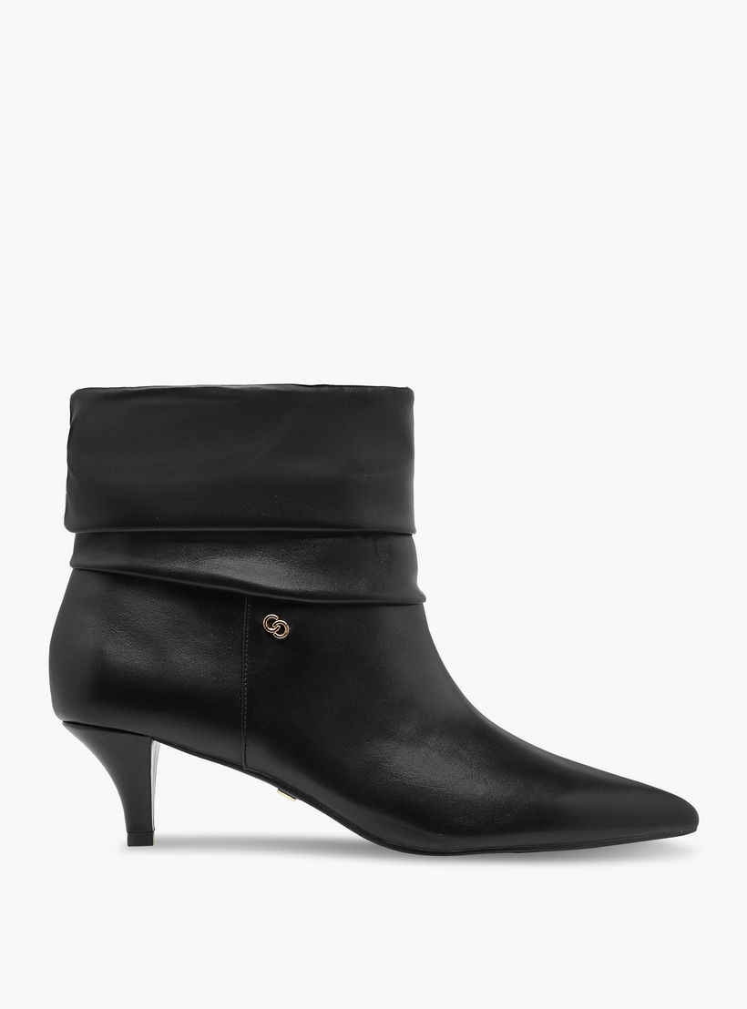 بوت كاحل بتفاصيل ثنيات وكعب صغير للنساء من سيليست-women-shoes-boots-image-4