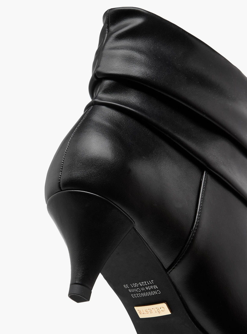 بوت كاحل بتفاصيل ثنيات وكعب صغير للنساء من سيليست-women-shoes-boots-image-6