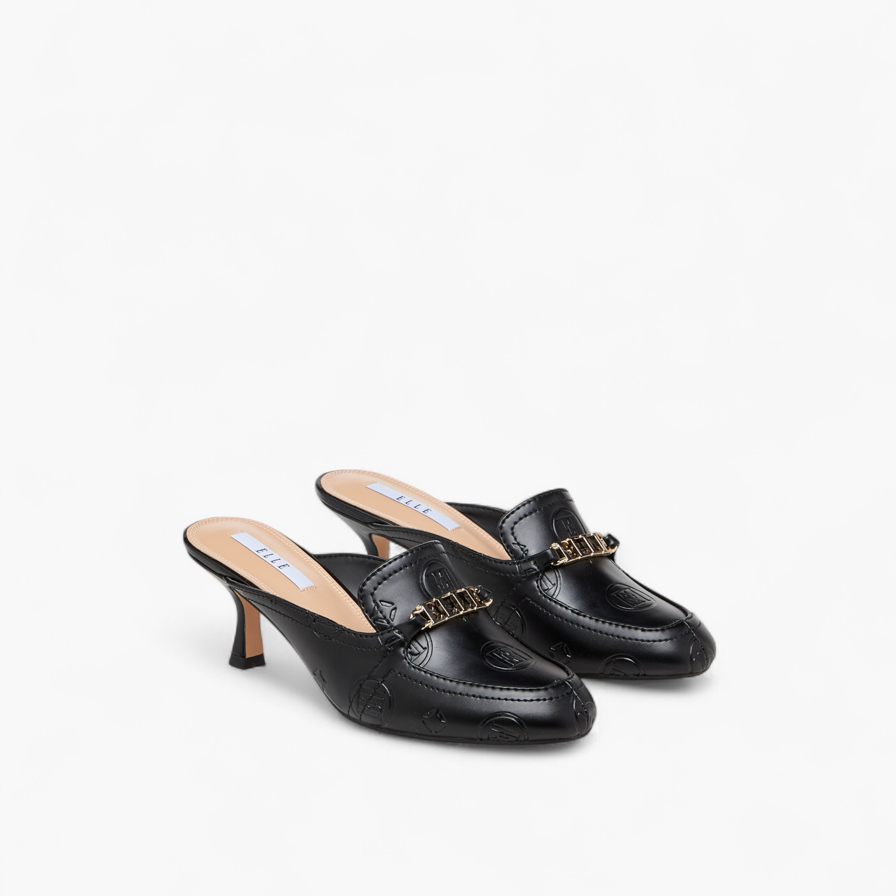 حذاء ميول بنقوش مونوجرام وكعب صغير من إيل-women-shoes-heels-image-1