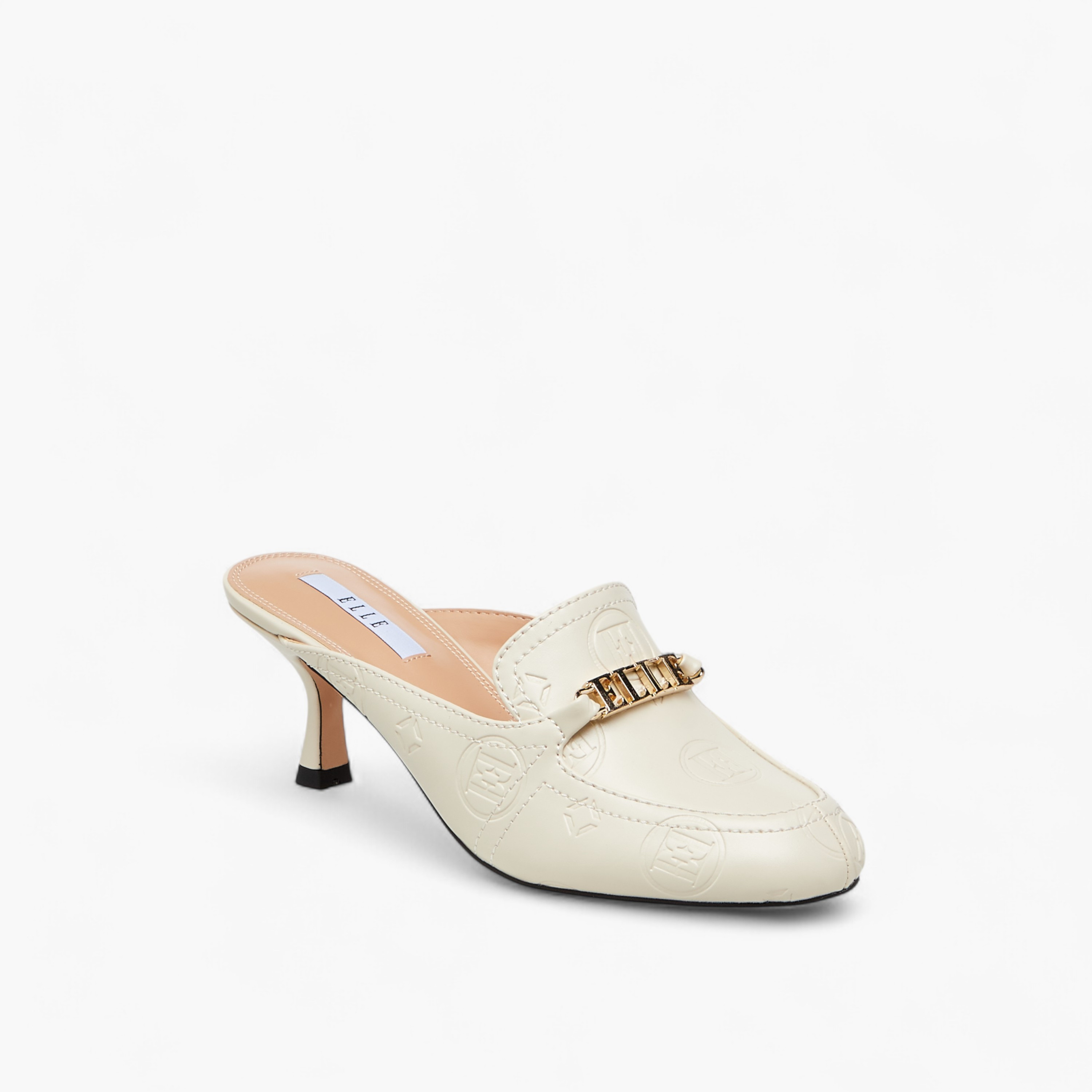 حذاء ميول بنقوش مونوجرام وكعب صغير من إيل-women-shoes-heels-image-7