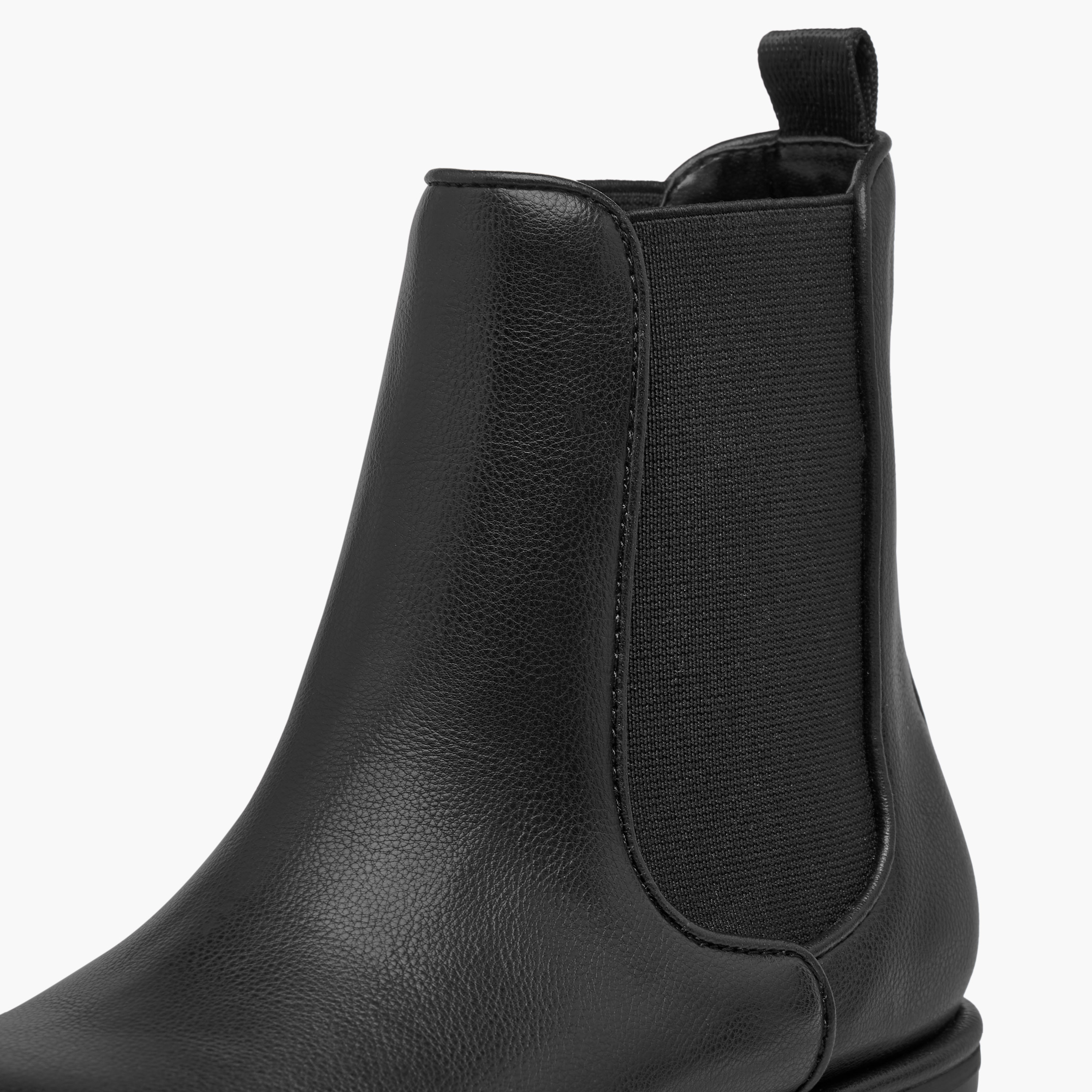 Little Missy Solid High Cut Slip-On Boots with Pull Tabs-girls-shoes-boots-image-4
