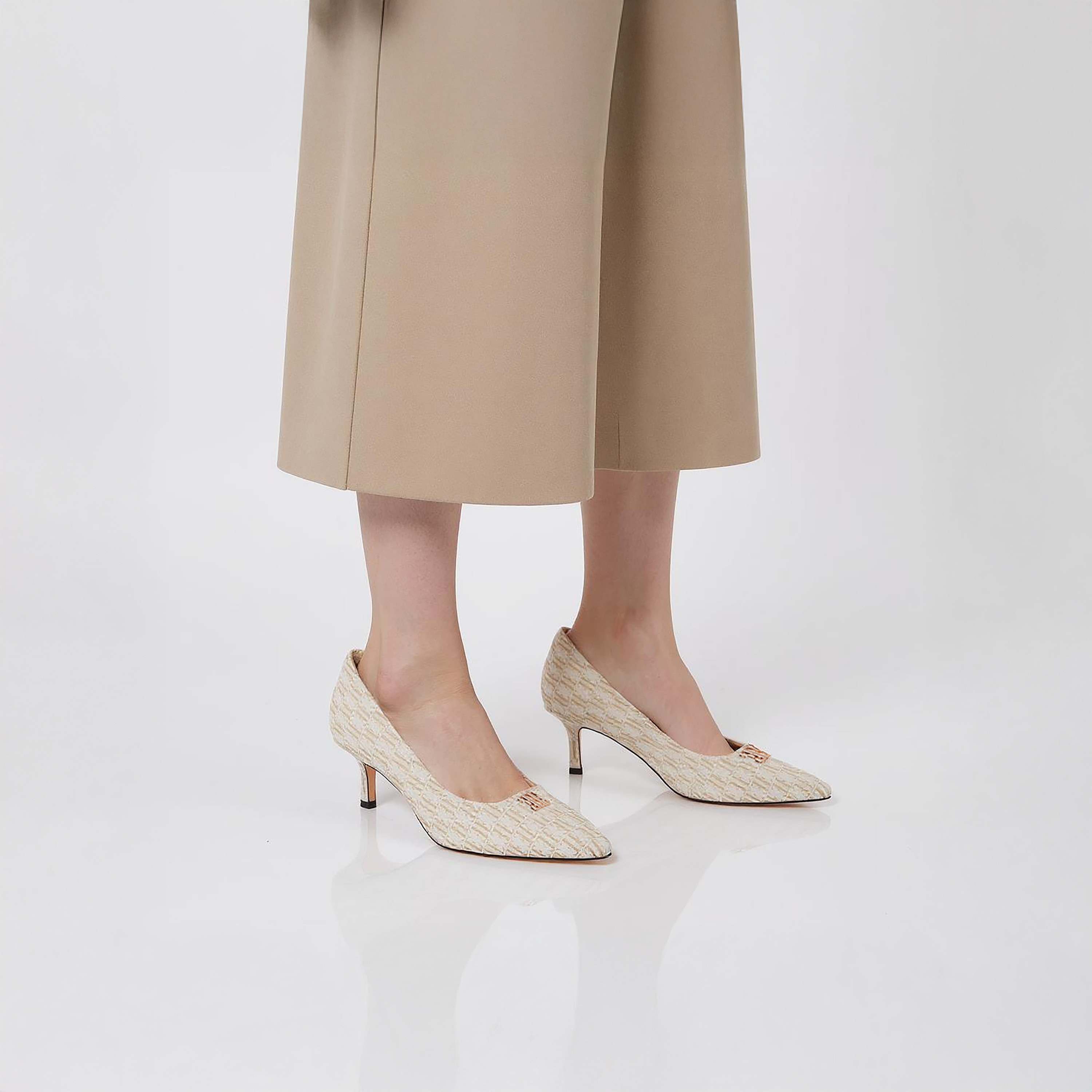 Elle Women's Monogram Print Slip-On Pumps with Kitten Heels-women-shoes-heels-image-2