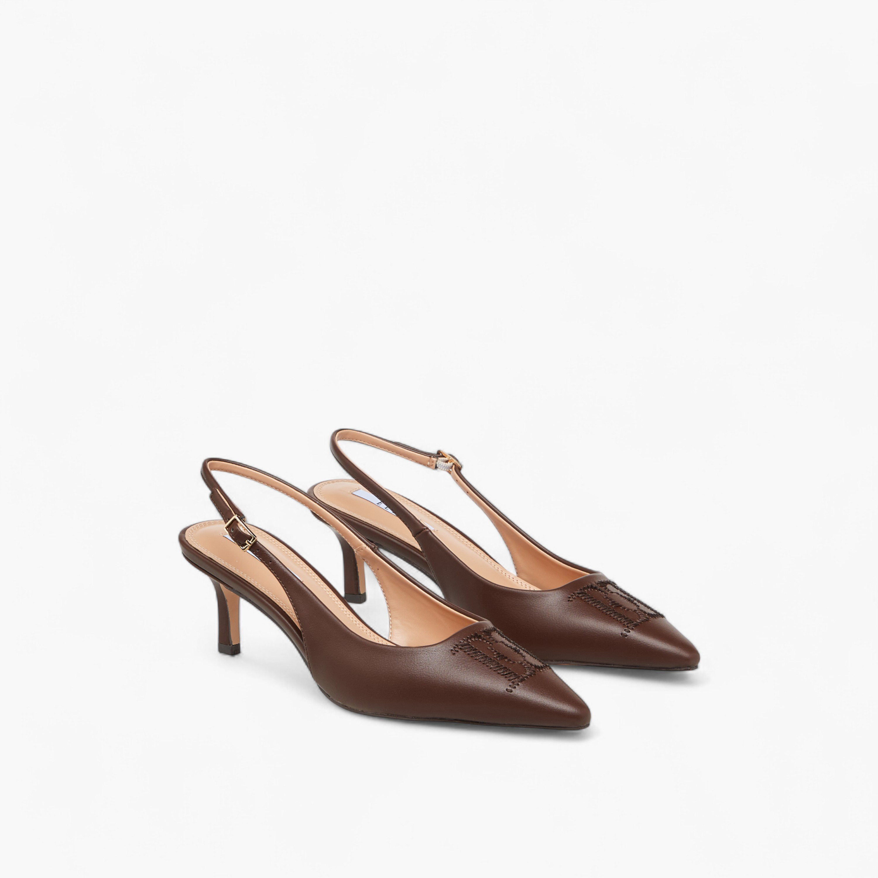 Elle Women's Pointed Toe Shoes with Stiletto Heels and Buckle Closure-women-shoes-heels-image-1