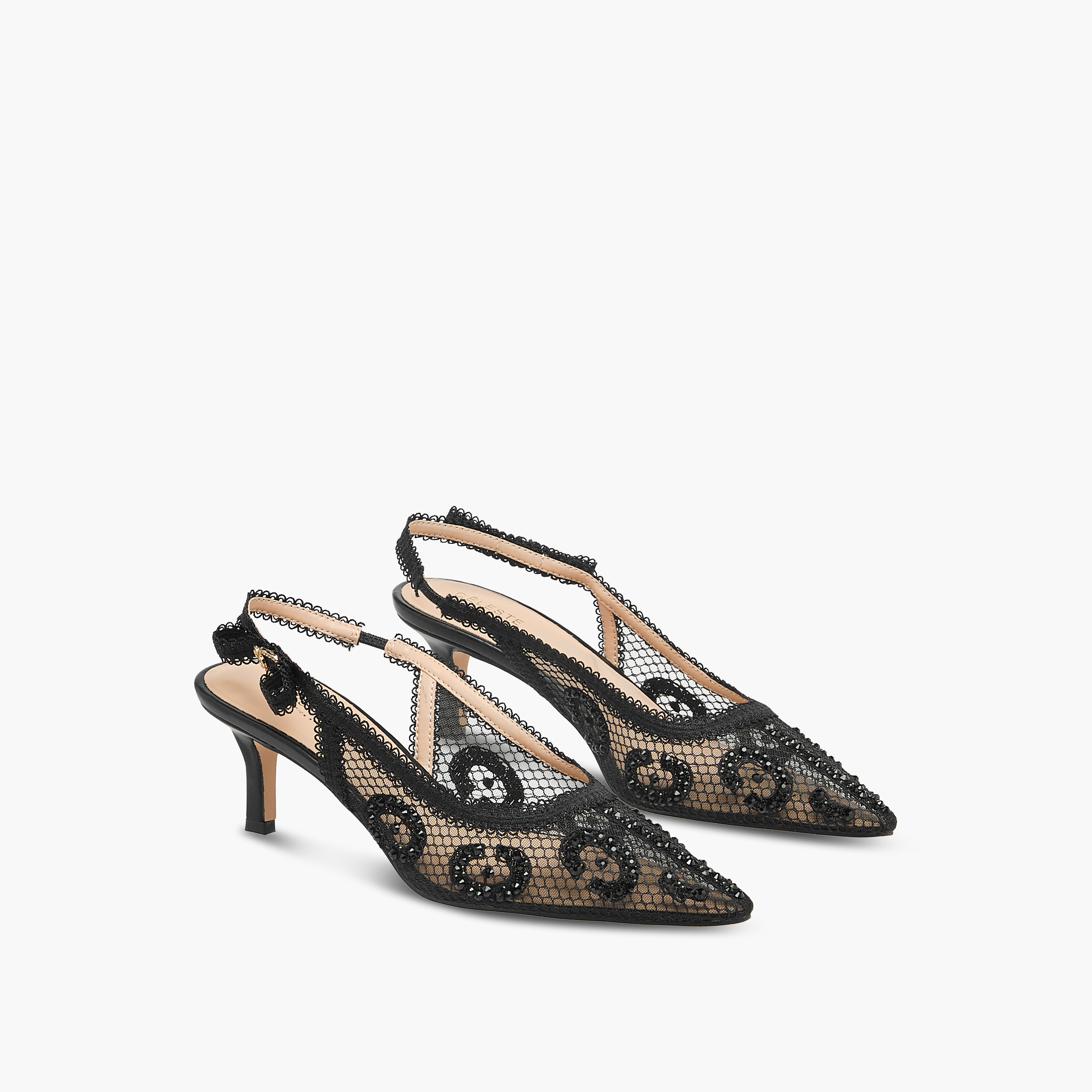 حذاء مزين بكعب صغير وحزام خلفي للنساء من سيليست-women-shoes-heels-image-1