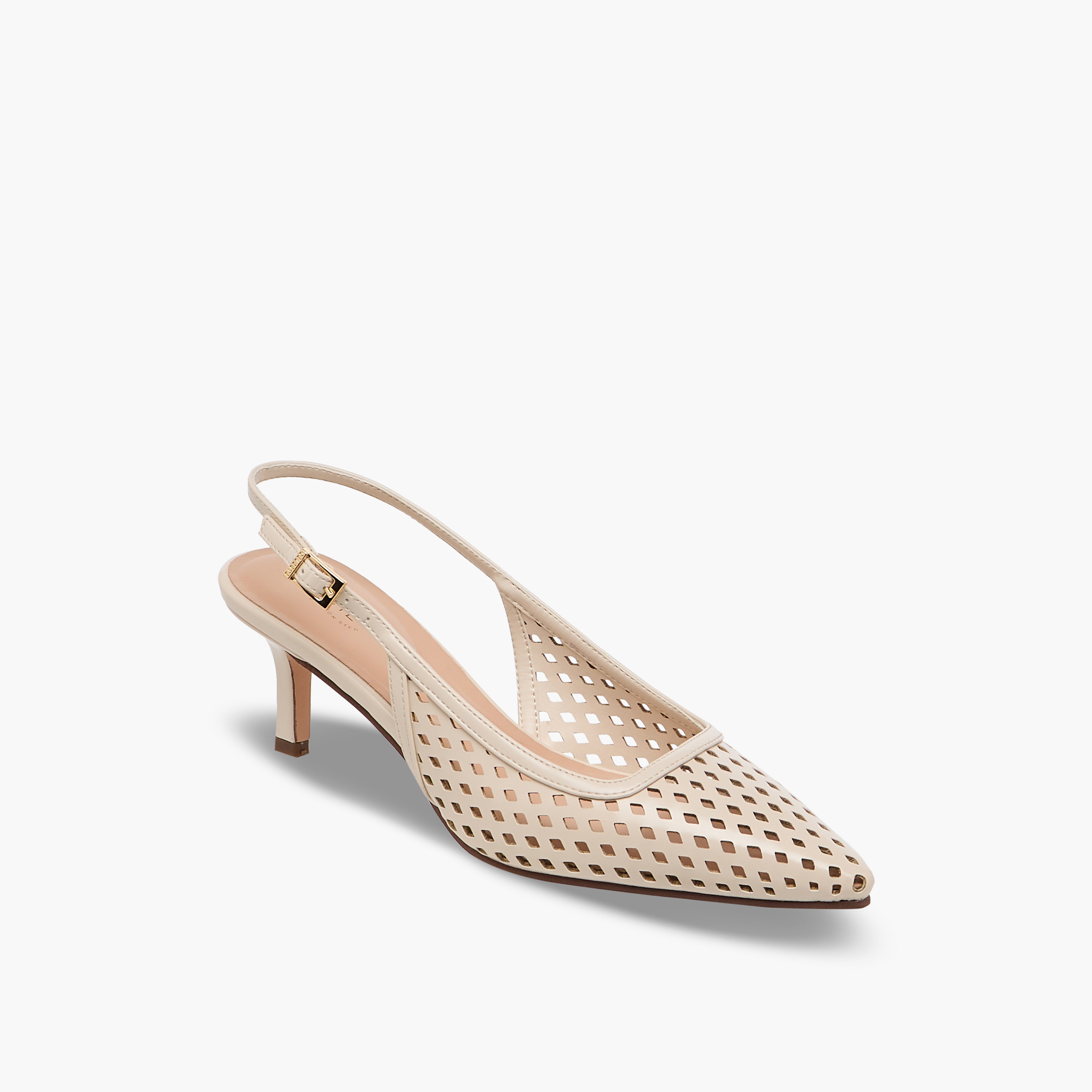 حذاء بحزام خلفي وتفاصيل مفرغة بالليزر وكعب صغير للنساء من سيليست-women-shoes-heels-image-2