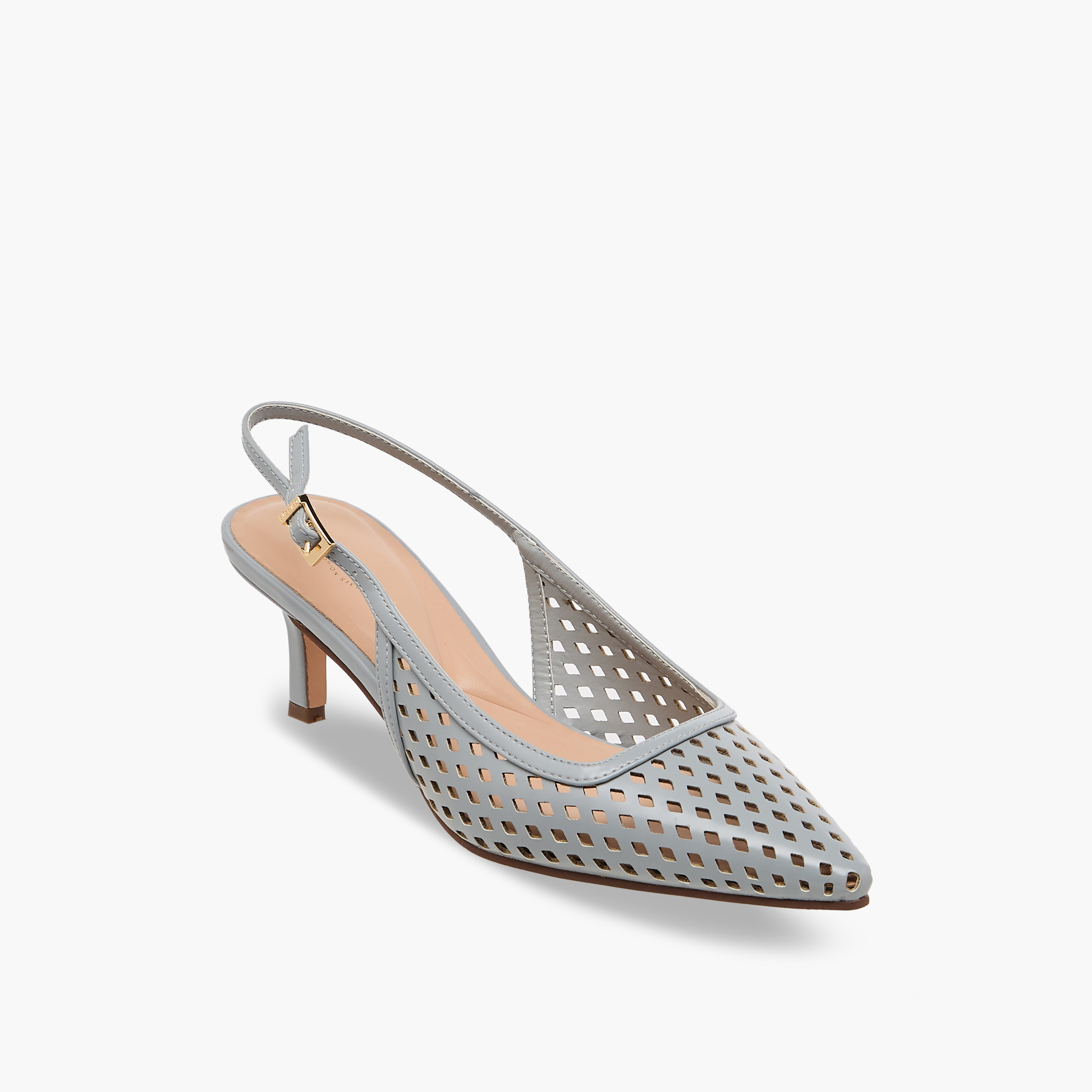 Celeste Women Laser Cut Detail Kitten Heel Slingback Shoes-women-shoes-heels-image-2