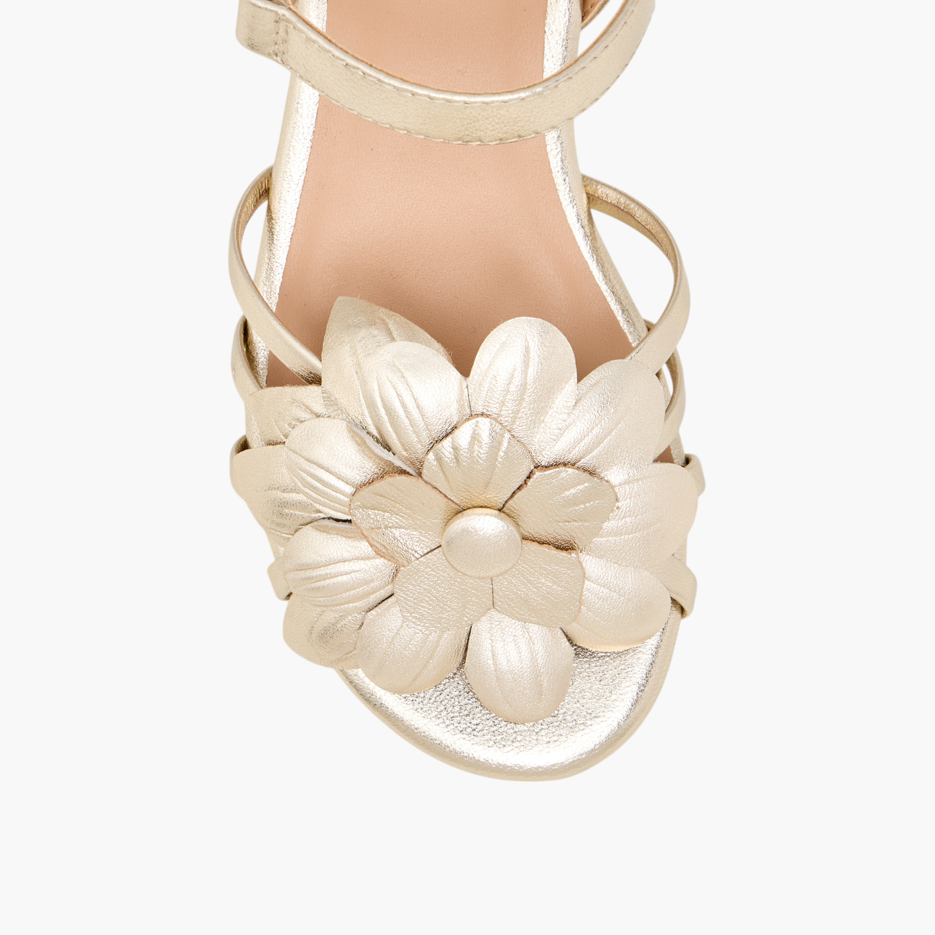 Pablosky Girls' Floral Accent Block Heeled Sandals with Hook and Loop Closure-girls-shoes-sandals-image-4
