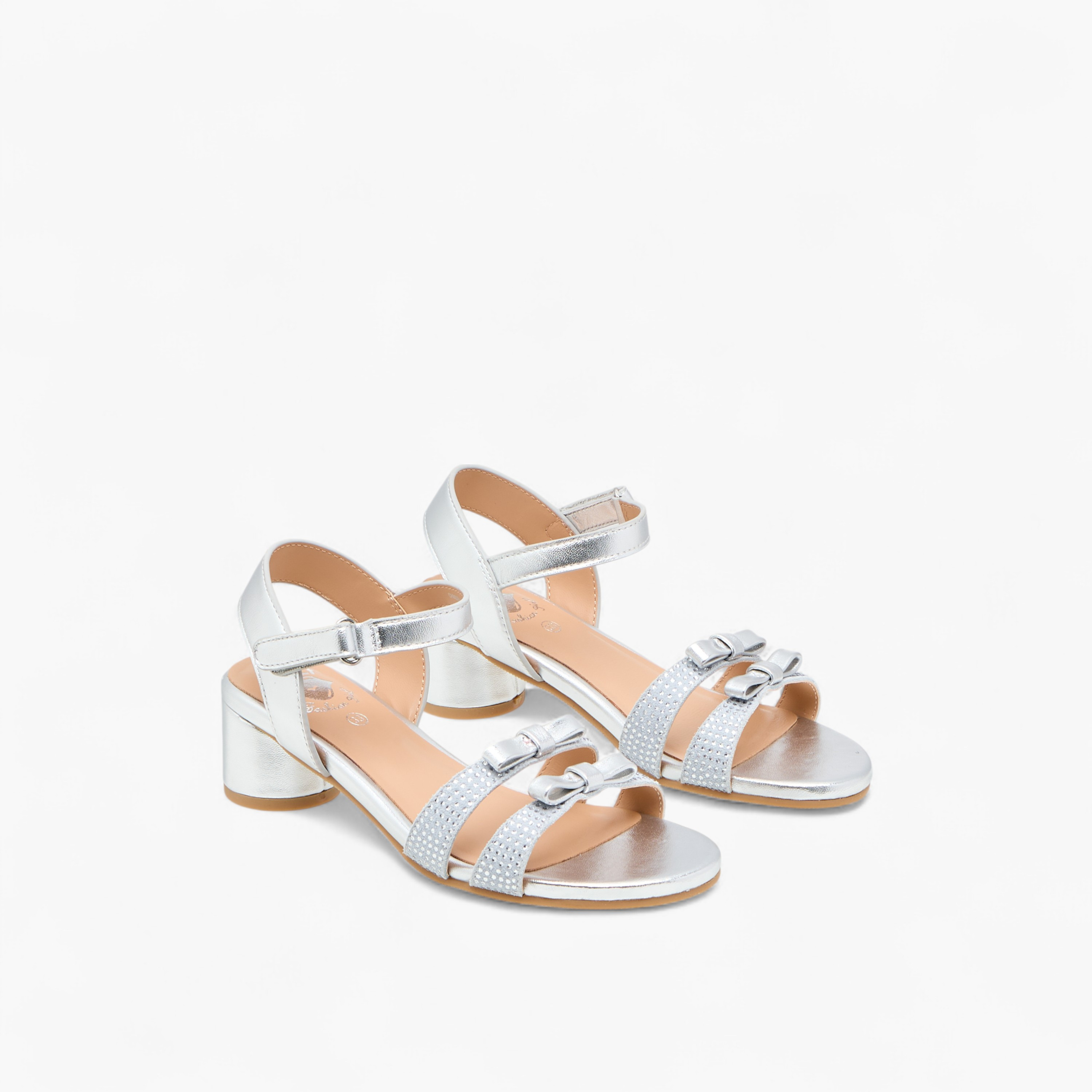 صندل بفيونكة وكعب سميك وشريط إغلاق لاصق للبنات من بابلوسكي-girls-shoes-sandals-image-1