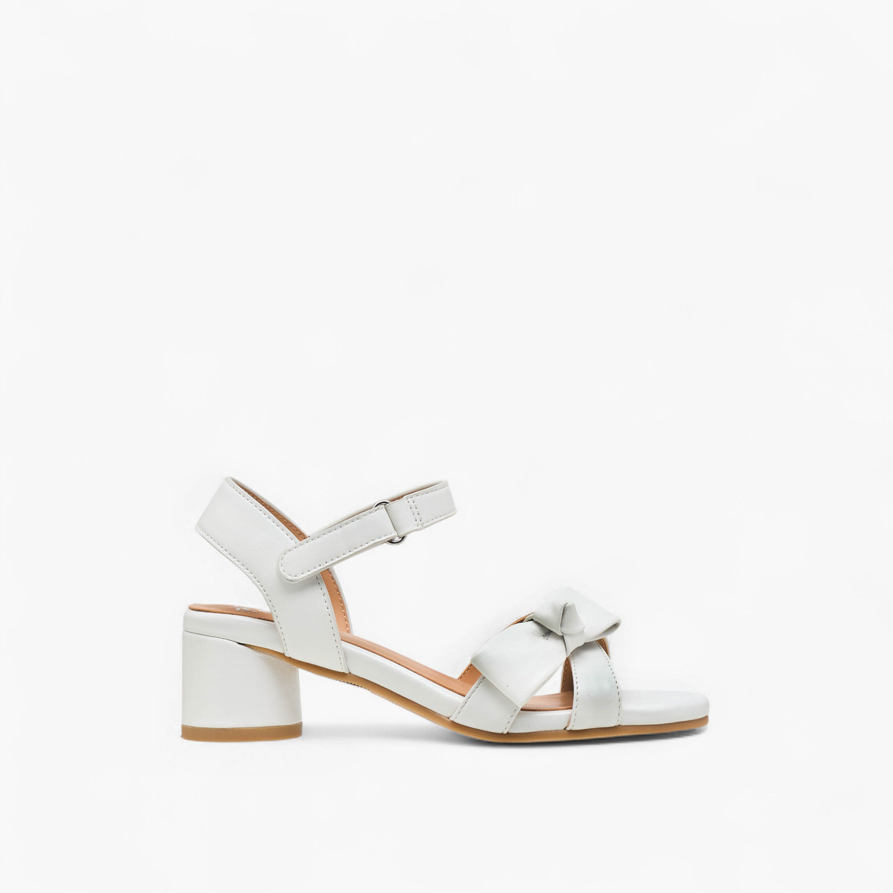 Pablosky Girls' Bow Detail Block Heeled Sandals with Hook and Loop Closure-girls-shoes-sandals-image-3