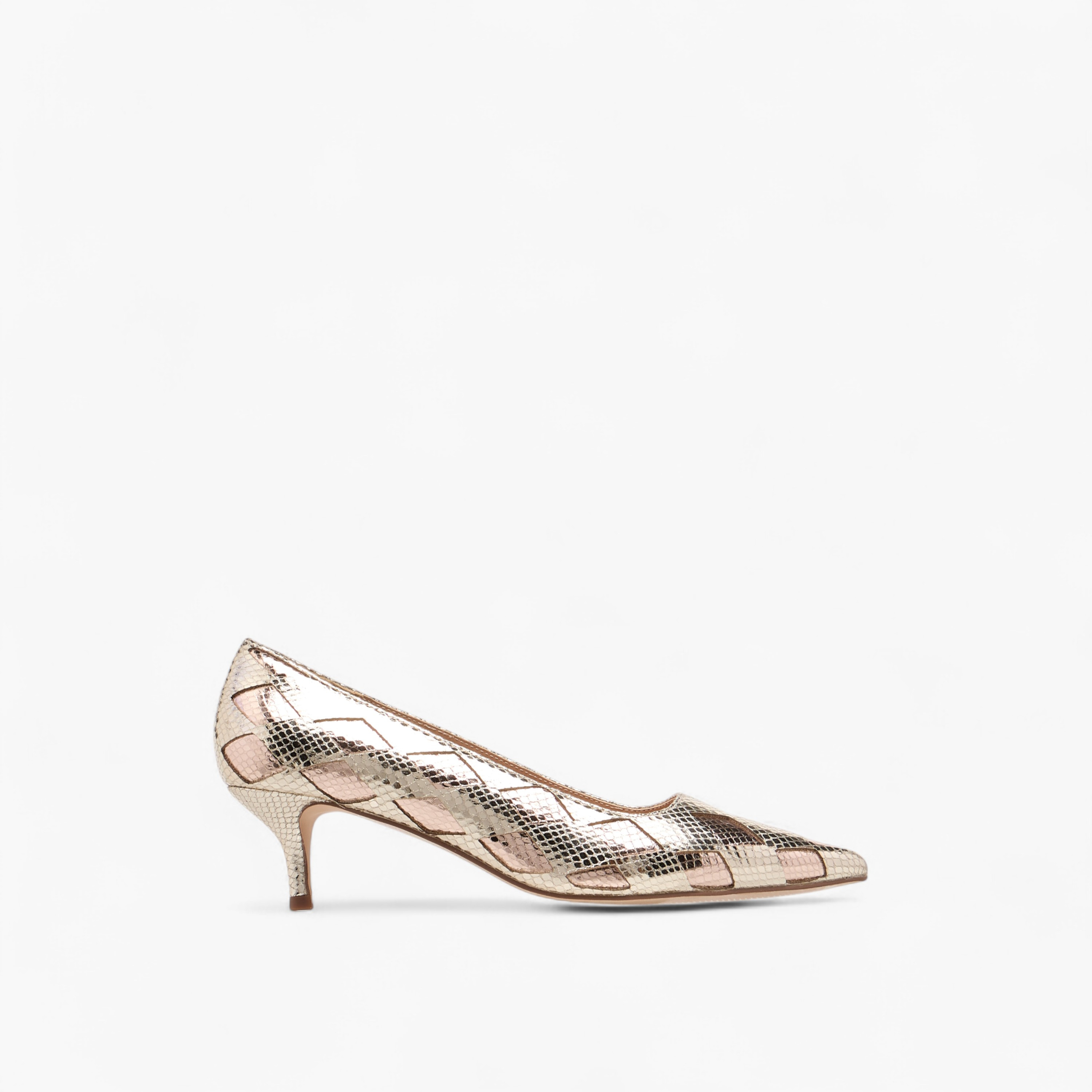 Elle Women's Textured Pointed Toe Pumps with Kitten Heels-women-shoes-heels-image-3