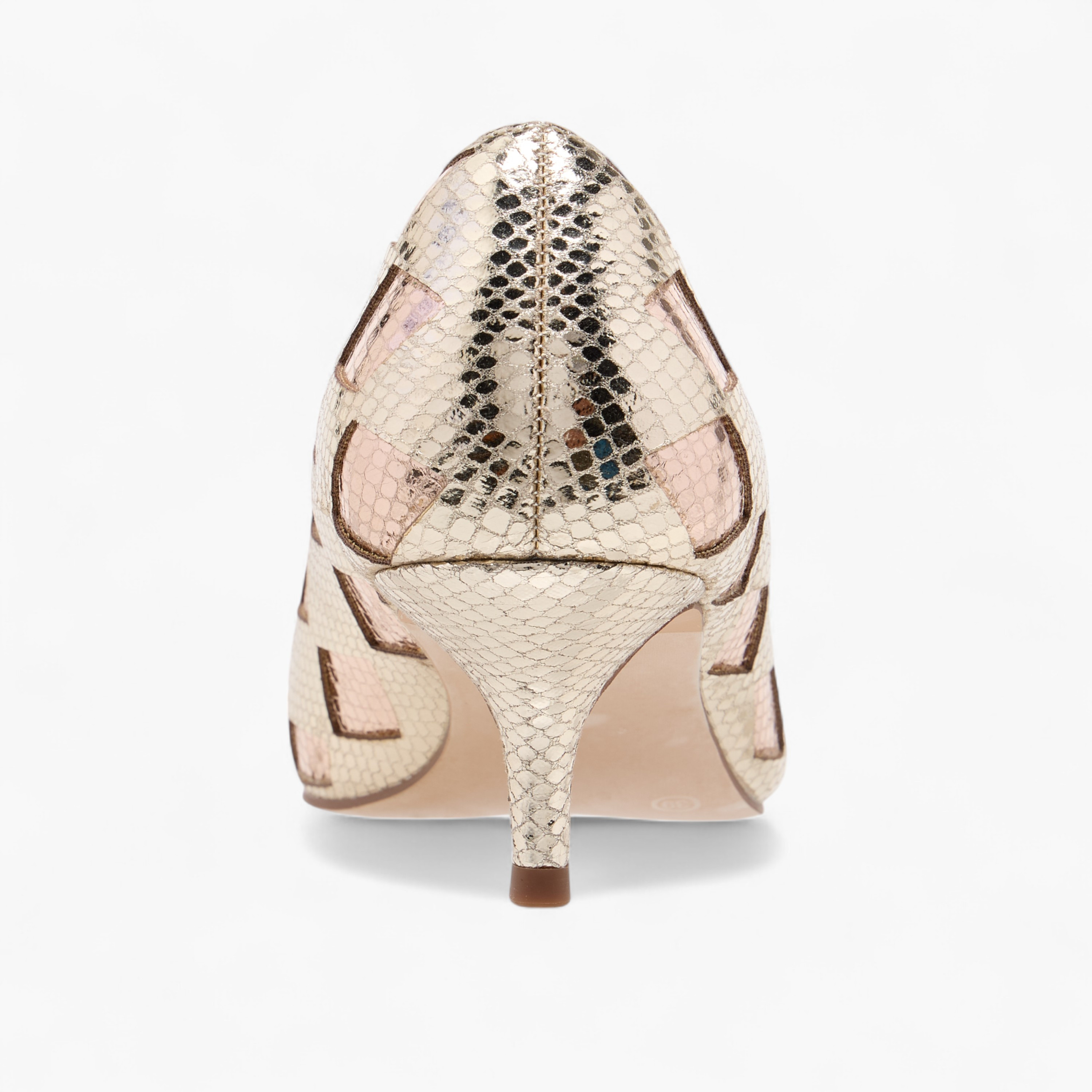 Elle Women's Textured Pointed Toe Pumps with Kitten Heels-women-shoes-heels-image-5