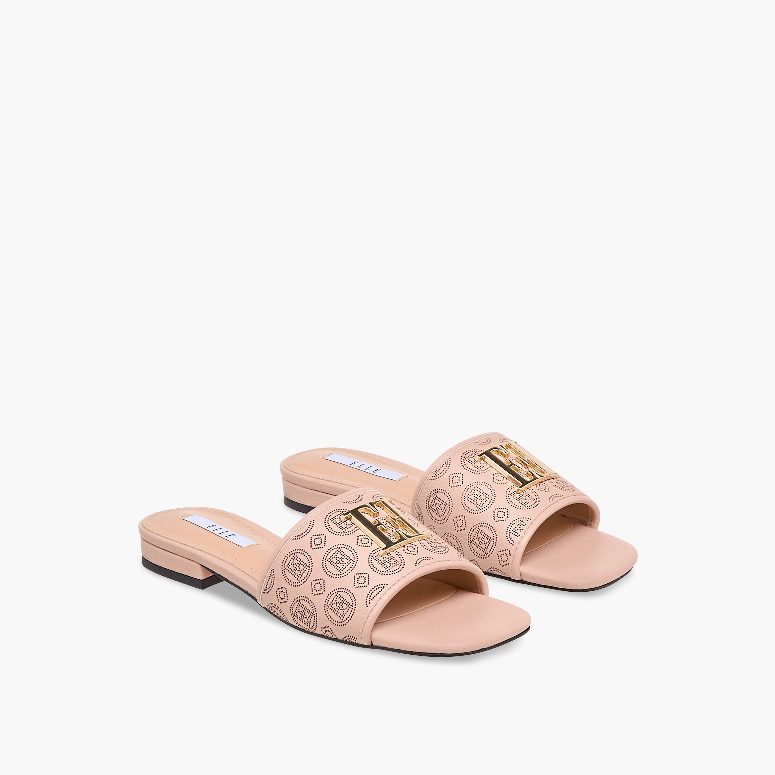 Elle Women's Laser Cut Detail Slip-On Flat Sandals-women-shoes-flats-sandals-image-1