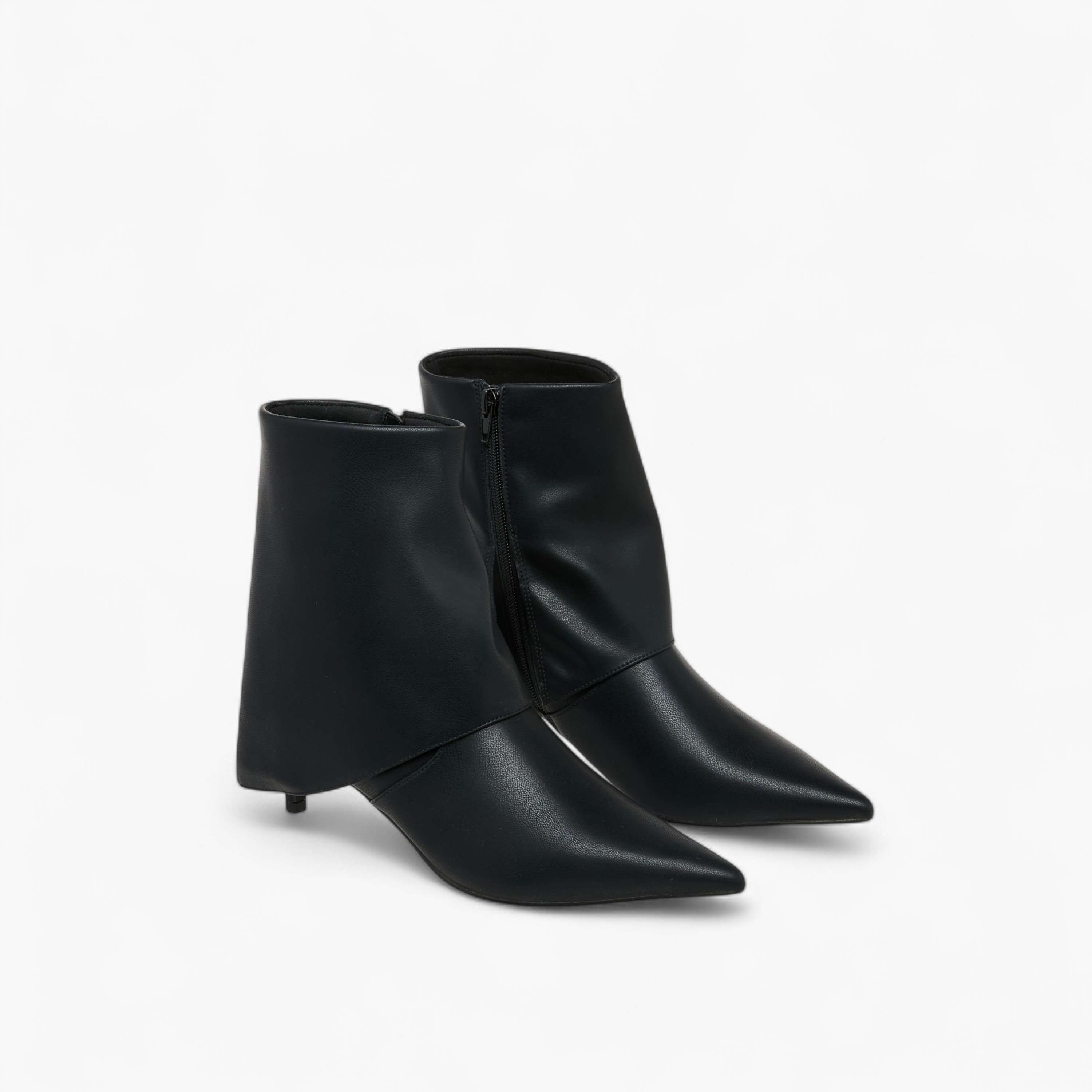 Celeste Women's Solid Ankle Boots with Zip Closure and Kitten Heels-women-shoes-boots-image-1