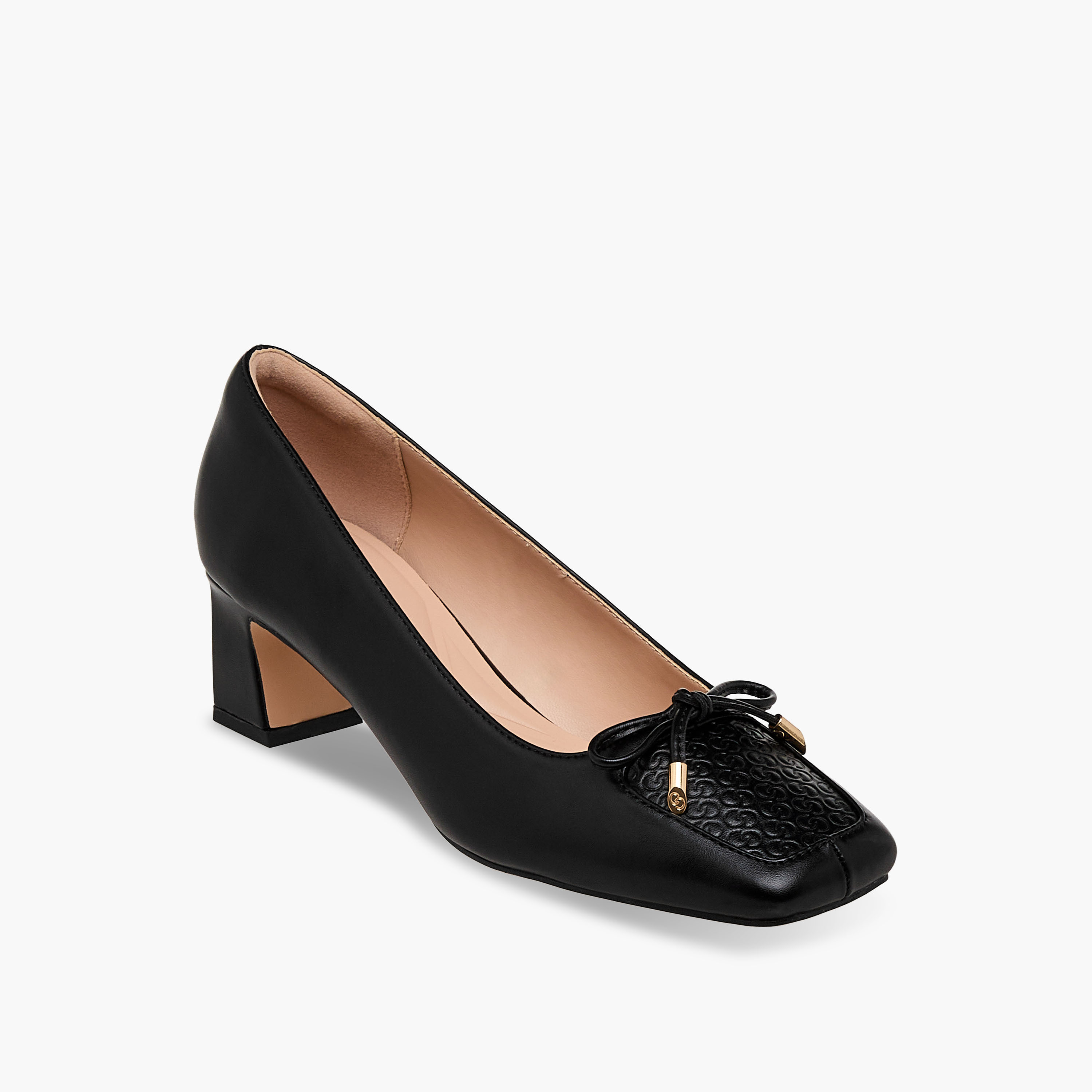 Celeste Women Logo Embossed Block Heel Pumps-women-shoes-heels-image-2