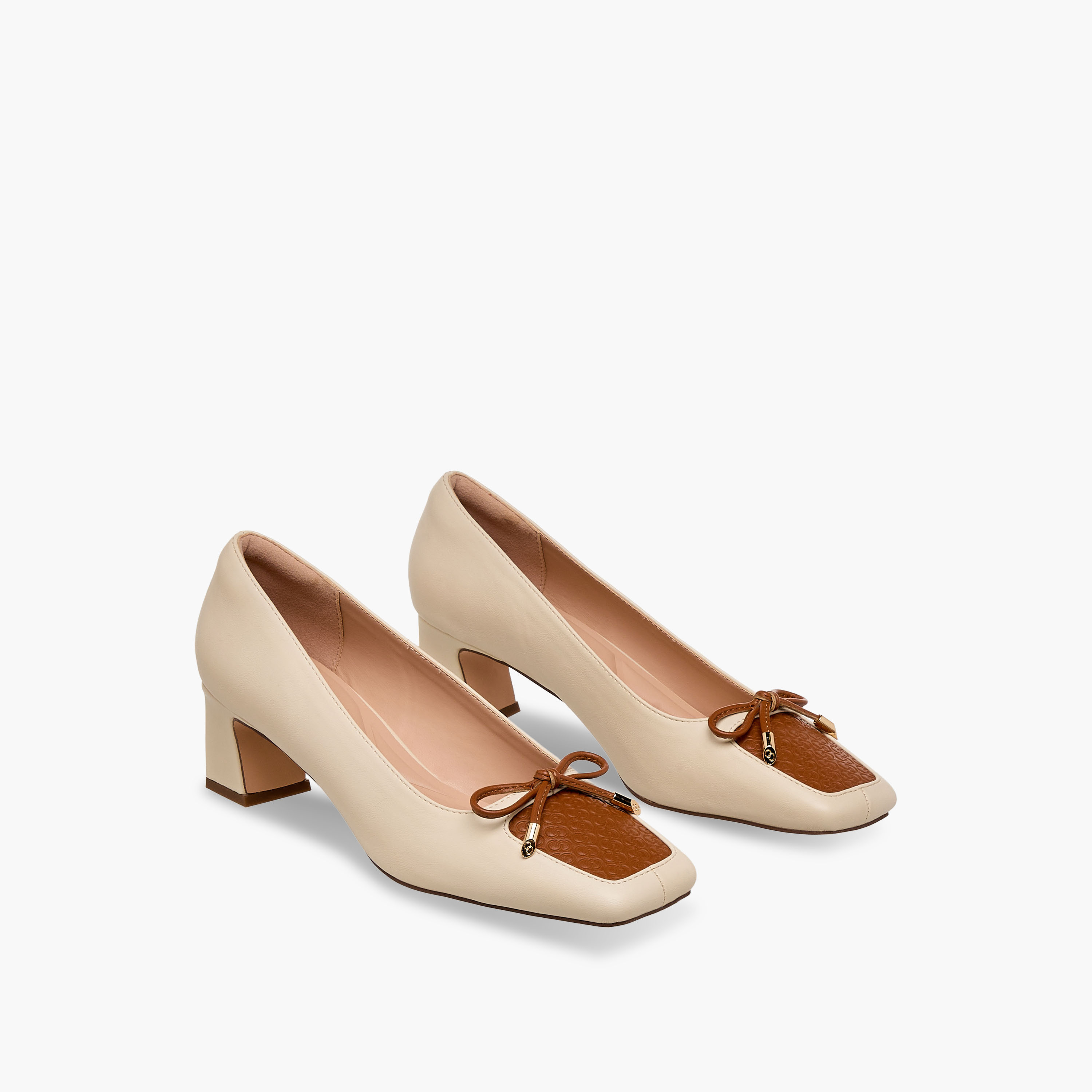 Celeste Women Logo Embossed Block Heel Pumps-women-shoes-heels-image-1