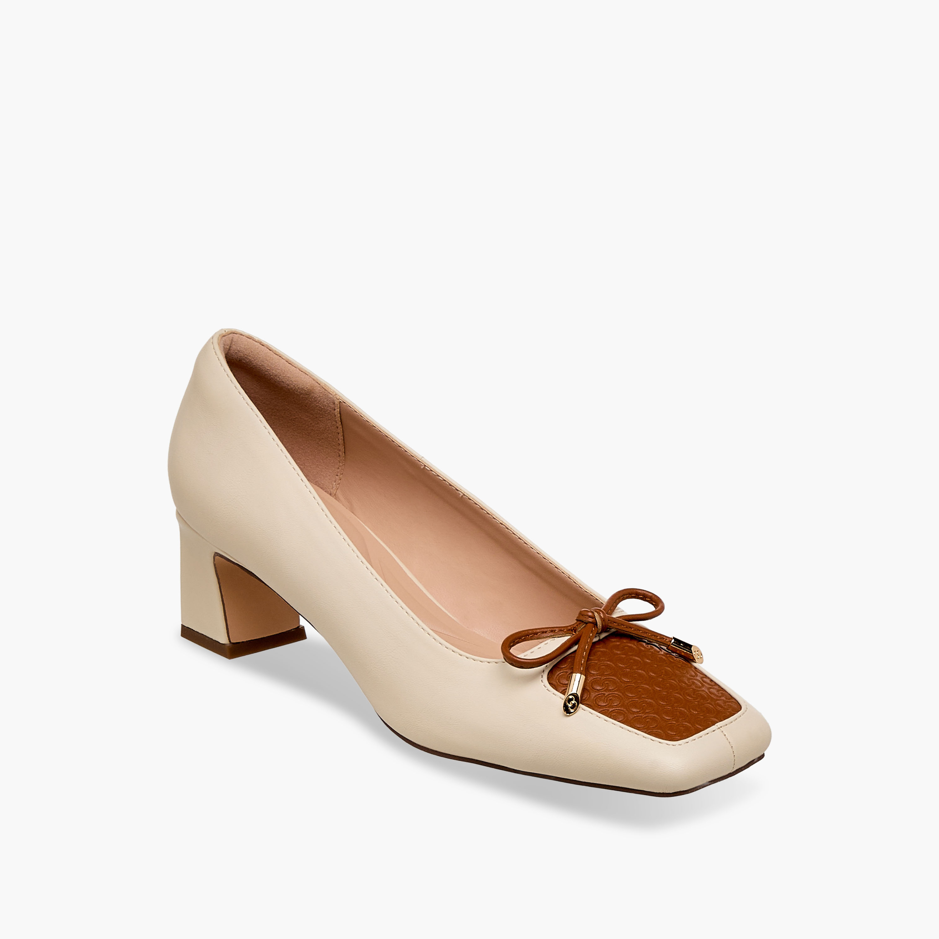 Celeste Women Logo Embossed Block Heel Pumps-women-shoes-heels-image-2