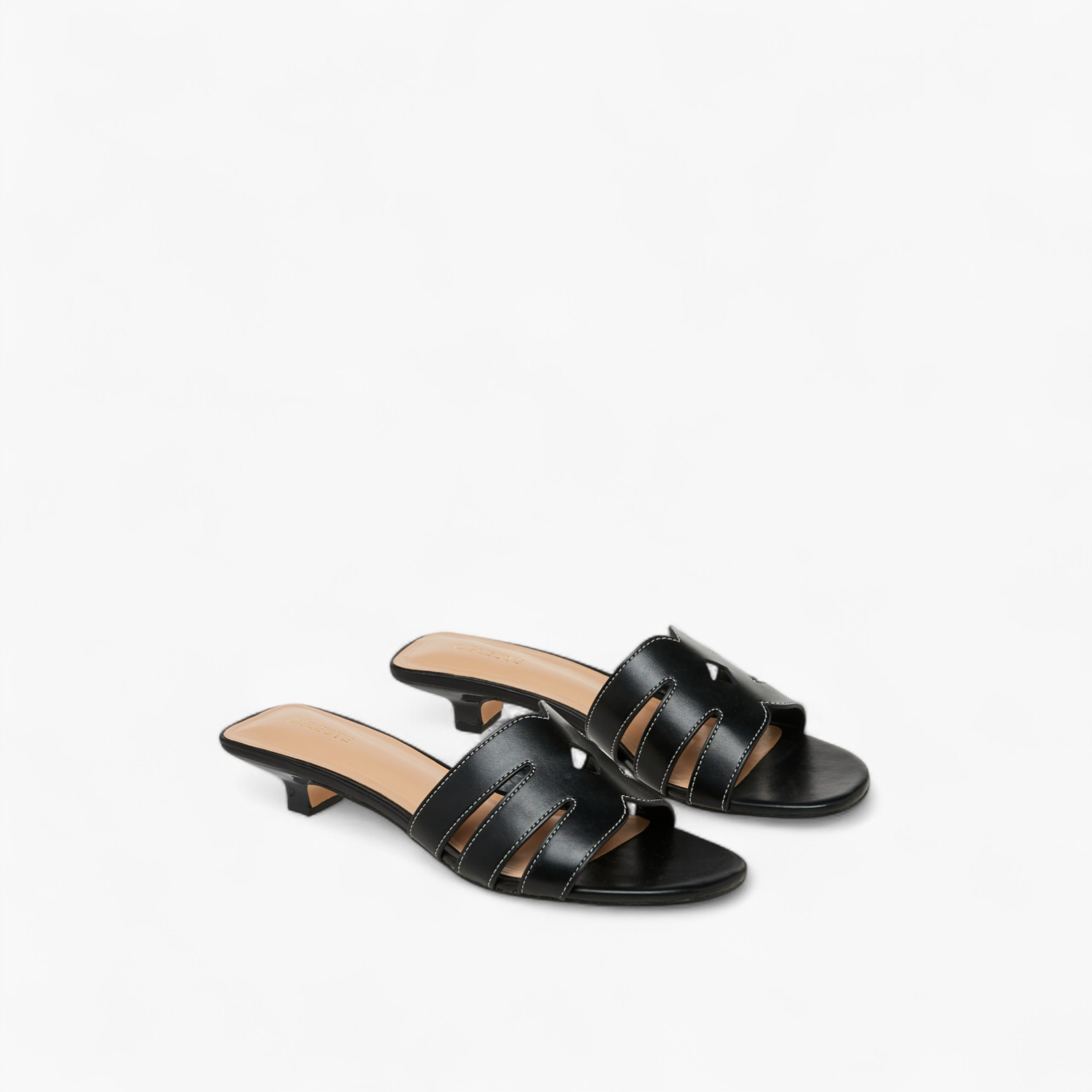 Celeste Women's Cutout Strap Slip-On Sandals with Kitten Heels-women-shoes-sandals-heeled-image-1